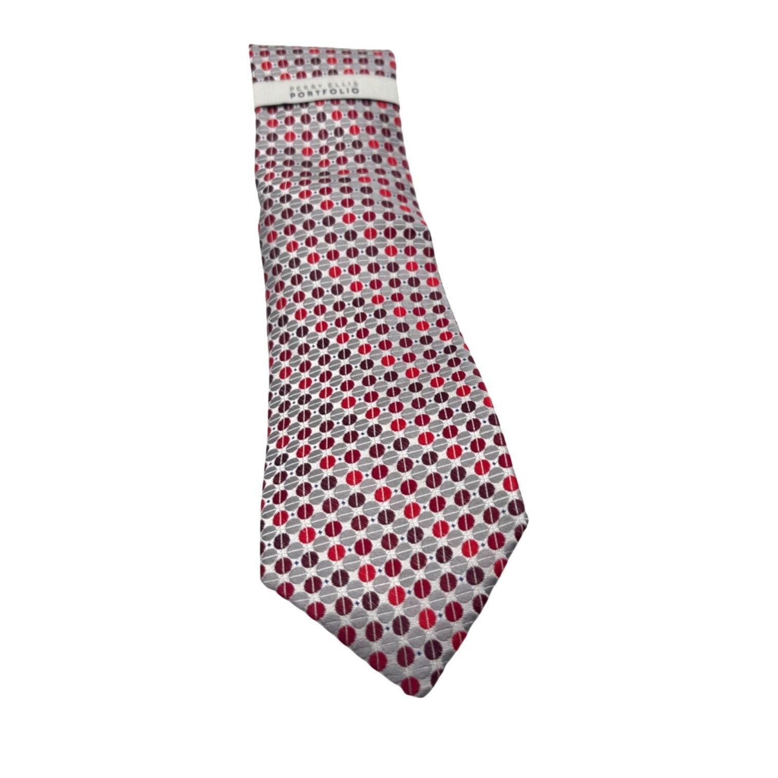 Perry Ellis Perry Ellis Portfolio Geometric Pattern Silk Necktie, Red, O Size ONE SIZE - 2 Thumbnail