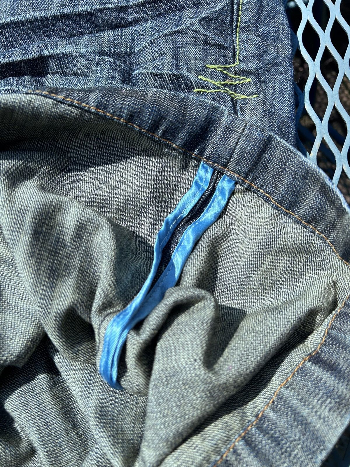 Japanese Brand Crazy rare y2k jorts embroidered RAW SELVEDGE DENIM Size US 44 / EU 60 - 6 Thumbnail