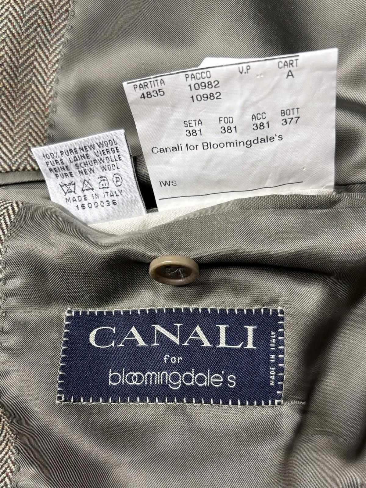 Canali Canali for Bloomingdales Blazer Jacket Mens 48 Wool Fishbone Size 48R - 2 Thumbnail