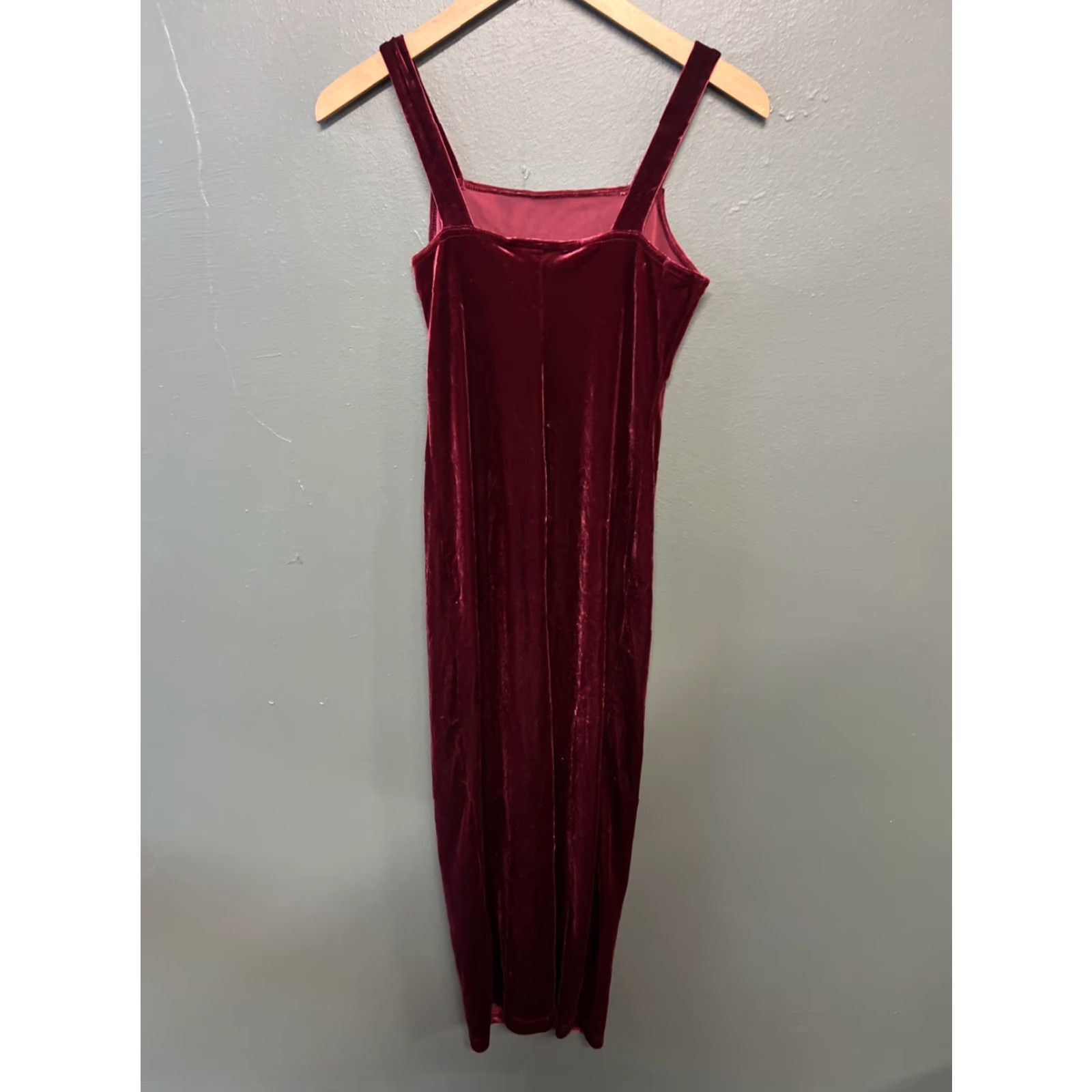 Velour VINTAGE Euro Mode Red Velour Dress Maxi 12 1980s Cotton Sportswear/Beach Womens/Girls? Size XL / US 12-14 / IT 48-50 - 4 Thumbnail