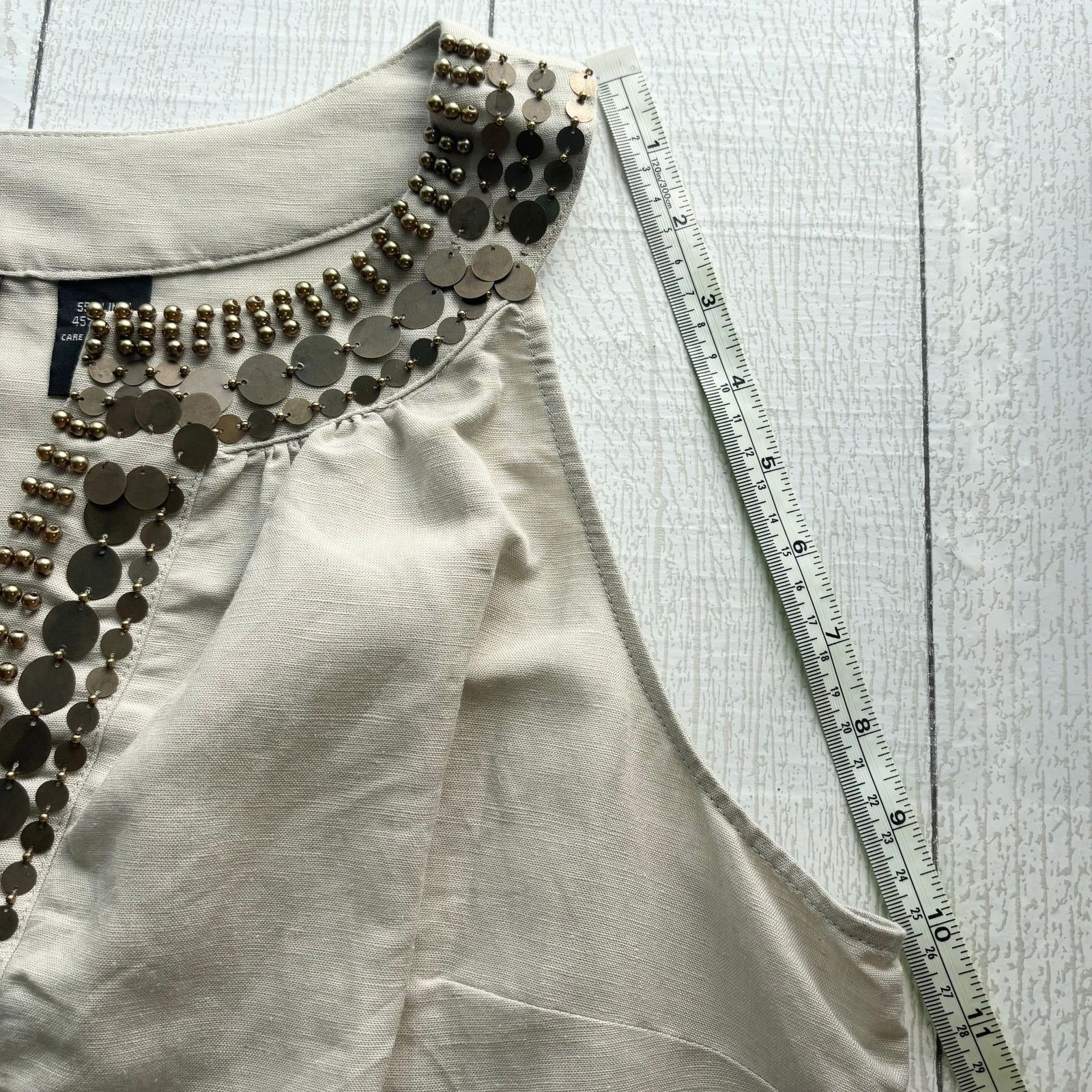 Other New York & Company Gray Linen Blend Shift Dress Beaded XL Size XL / US 12-14 / IT 48-50 - 10 Thumbnail