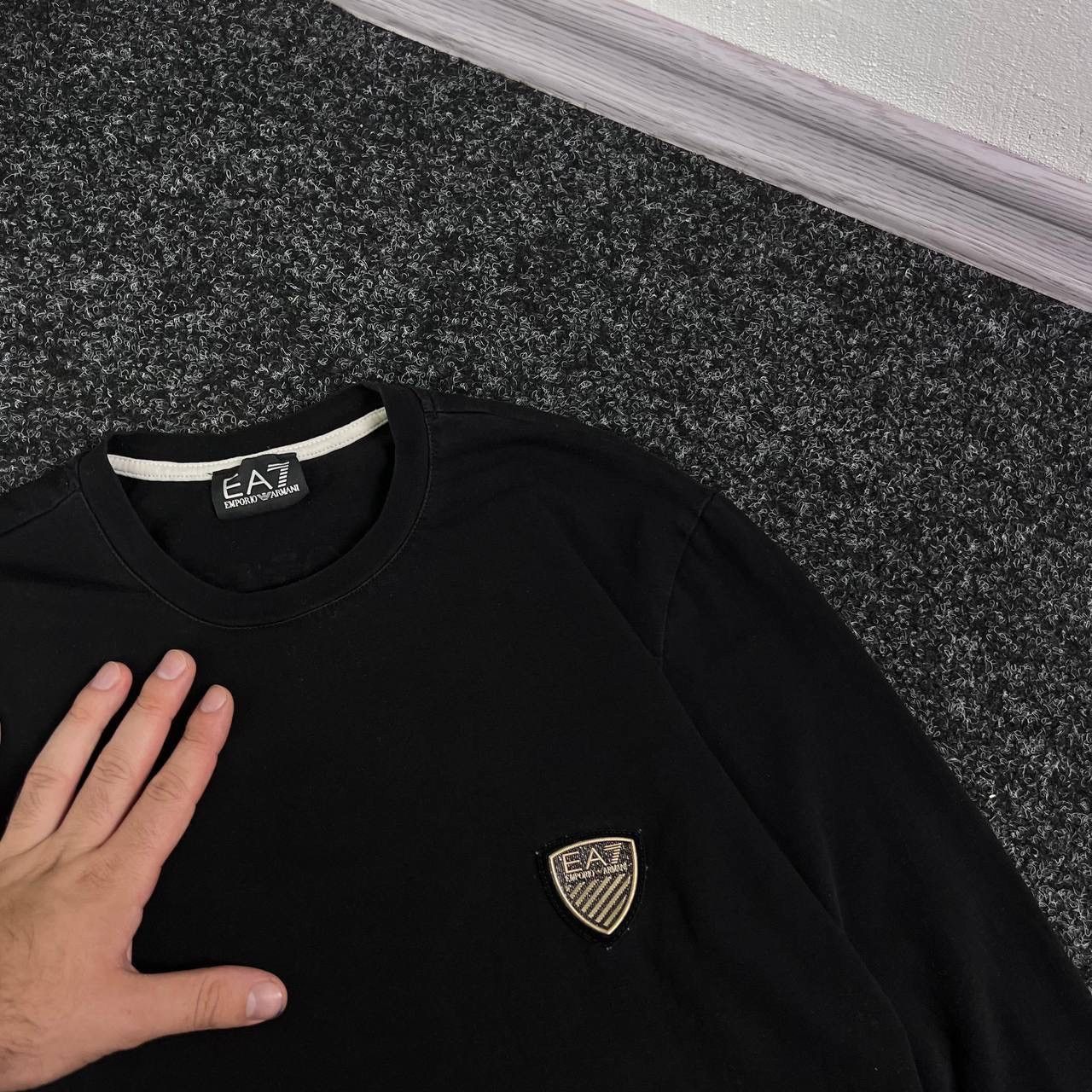 Emporio Armani Vintage Armani Big Logo Long Sleeve Avant Garde Affliction Size US S / EU 44-46 / 1 - 3 Thumbnail