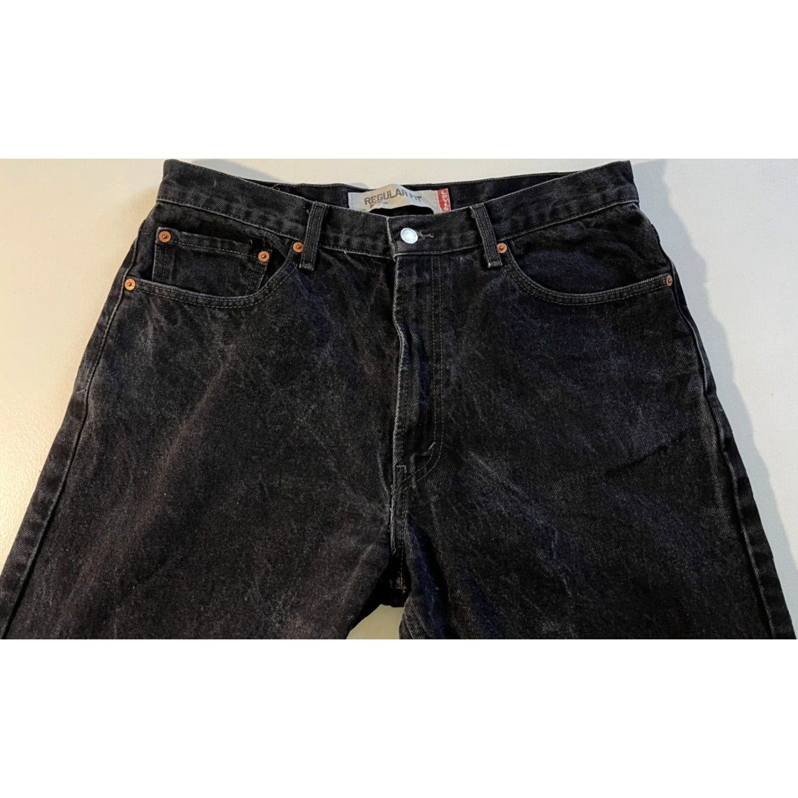 Levi's VINTAGE Levi's 505 Jeans Men's Regular Fit Straight Black 33x31 90s USA Levi's 505 Straight Mens Jeans Size US 33 - 5 Thumbnail