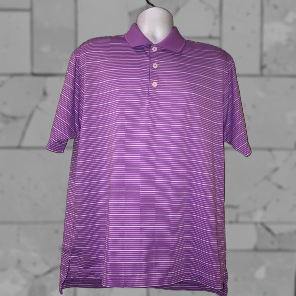 Adidas Adidas Purple Striped Polo Shirt Mens M Size US M / EU 48-50 / 2 - 1 Thumbnail