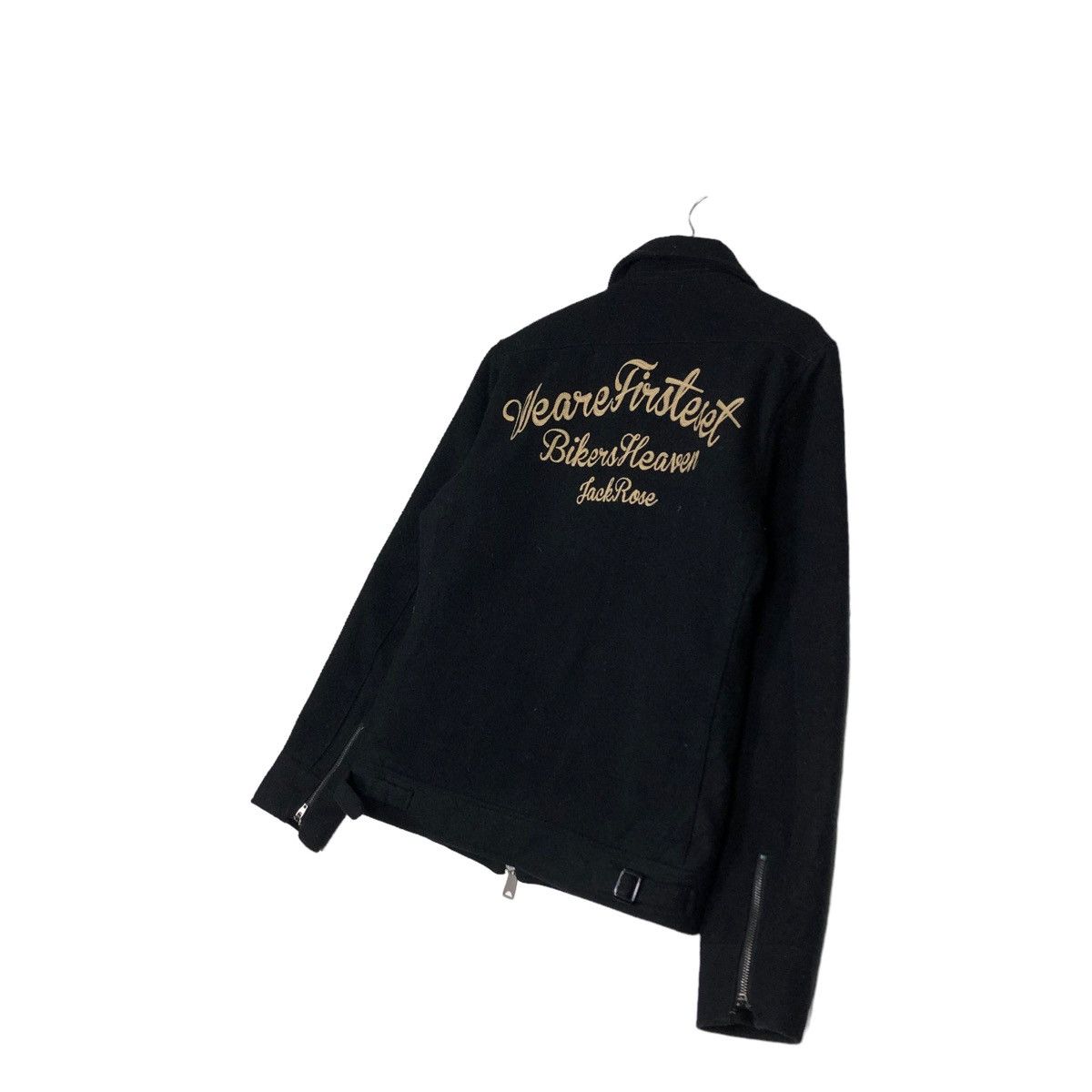 Japanese Brand 🔥VINTAGE WOOL BIKER JACKET JACKROSE BIG LOGO PUNK DESIGN Size US M / EU 48-50 / 2 - 9 Thumbnail