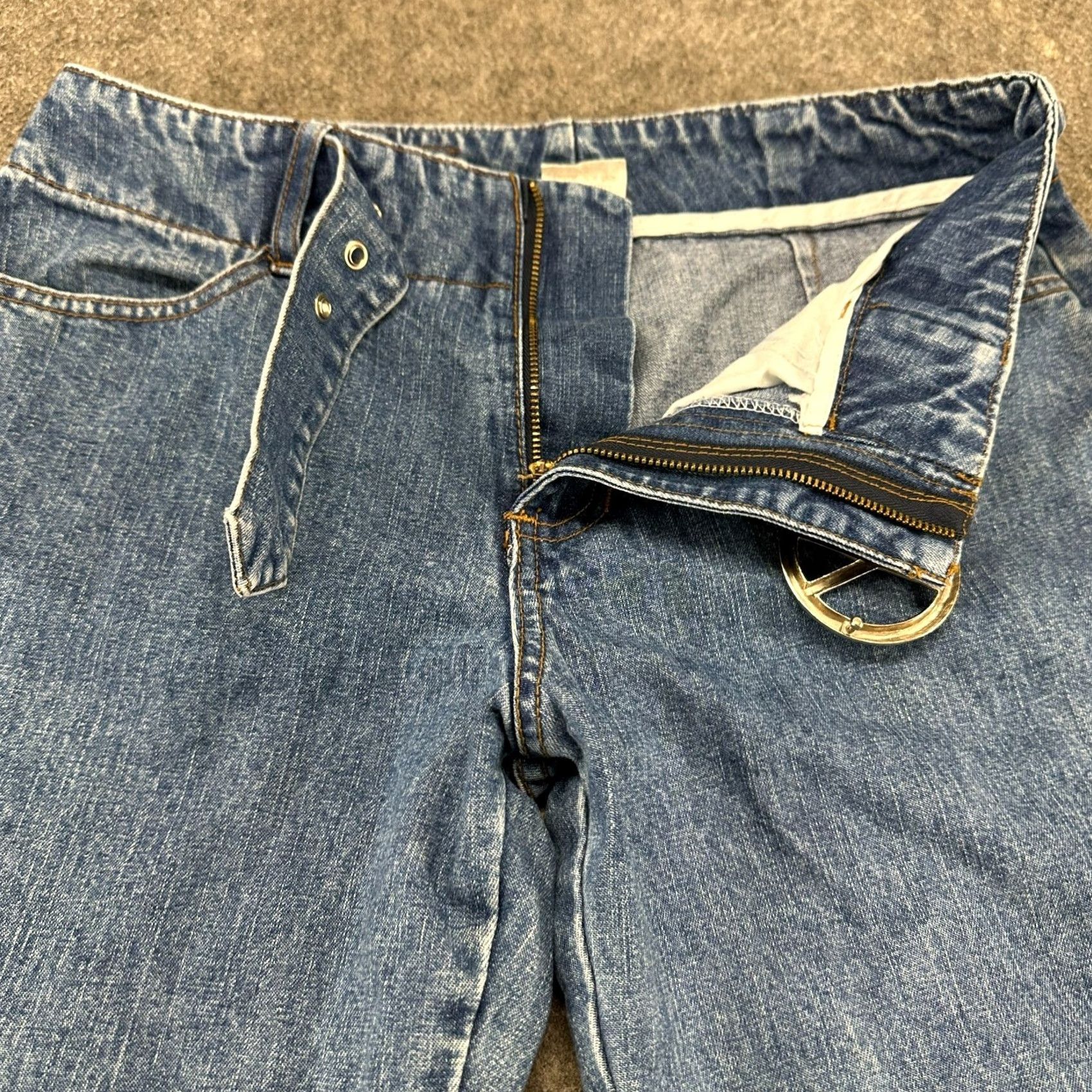 Vintage VINTAGE BeBop Jeans Women 9 Blue Flare Bell Bottom Belted Medium Wash Hippie Y2K 90s USA Jeans Women Size 30" / US 8 / IT 44 - 2 Thumbnail