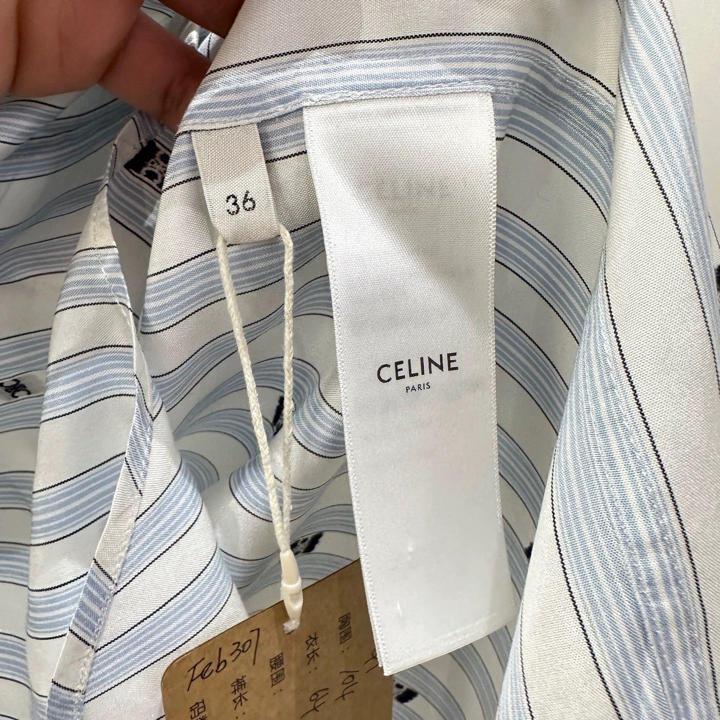 Celine CELINE feb307 allover Triomphe logo pendant silk shirt 36 Size XS / US 0-2 / IT 36-38 - 4 Thumbnail