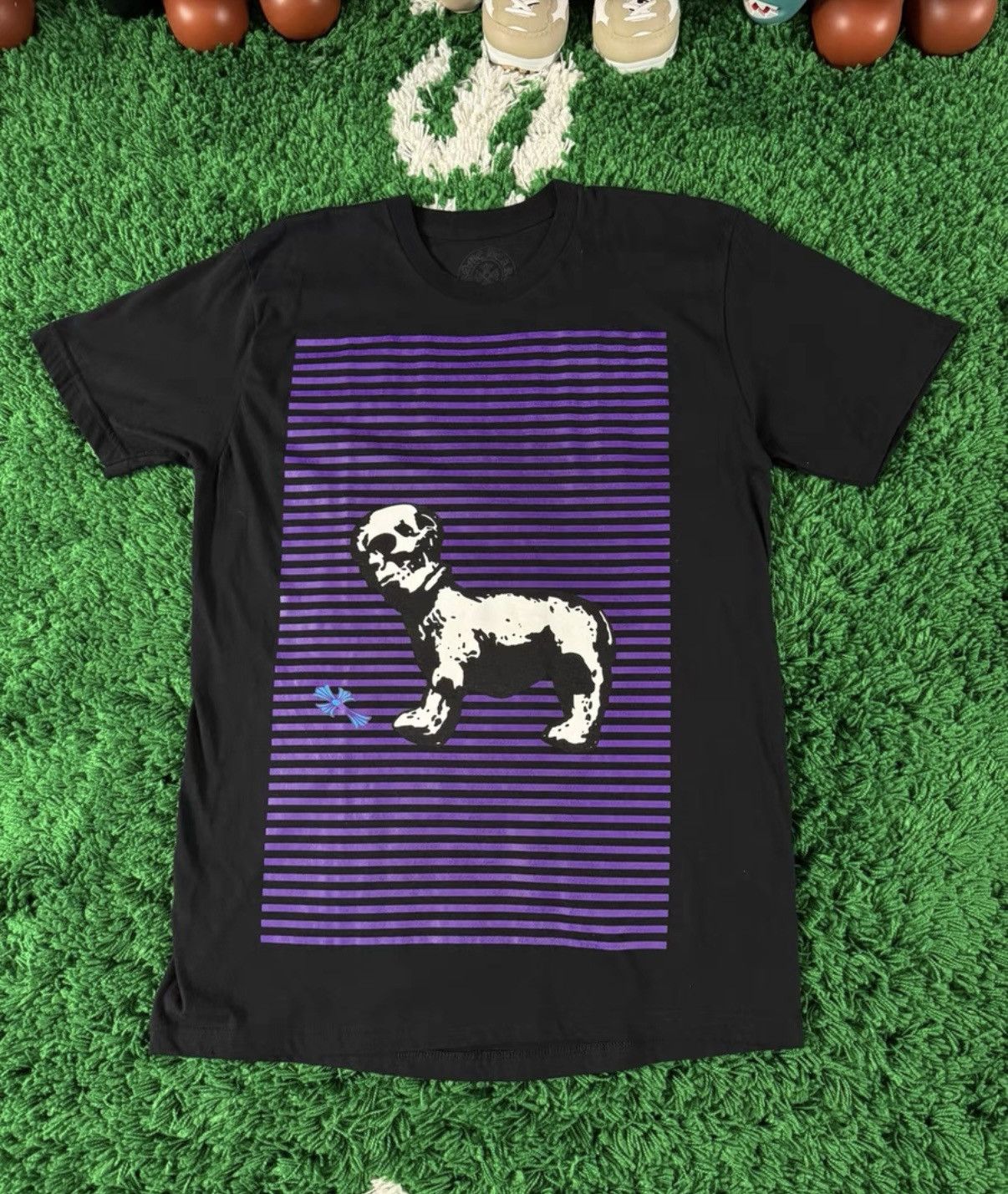 Chrome Hearts Foti Stripe Cross Puppy Skull Tee