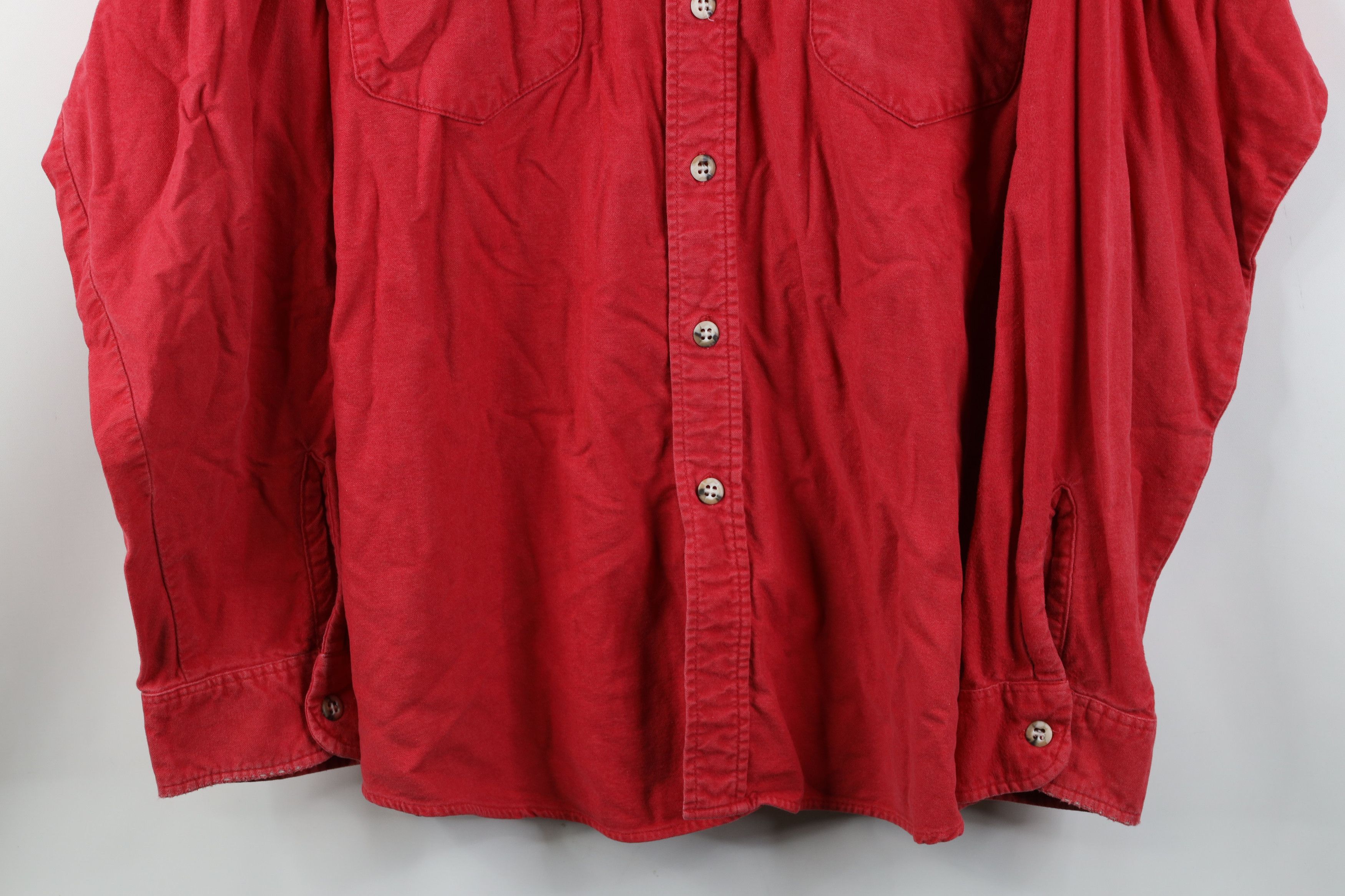 Vintage Vintage 70s OshKosh B'Gosh Cloth Button Shirt Red USA Size US XL / EU 56 / 4 - 3 Thumbnail