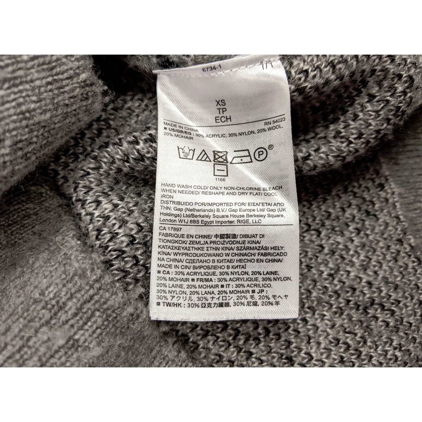 Banana Republic Banana Republic Womens XS Oversize Gray Plaid Wool Mohair Blend Sweater Size XS / US 0-2 / IT 36-38 - 6 Thumbnail