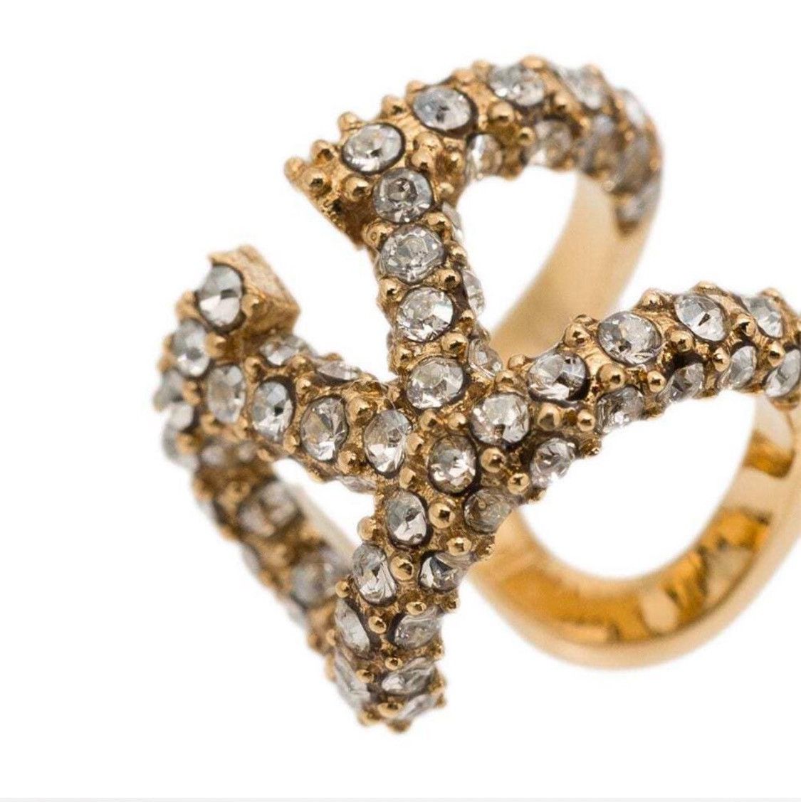 Valentino Valentino VLogo Crystal Rhinestone-Encrusted Ear Cuff Size ONE SIZE - 3 Thumbnail