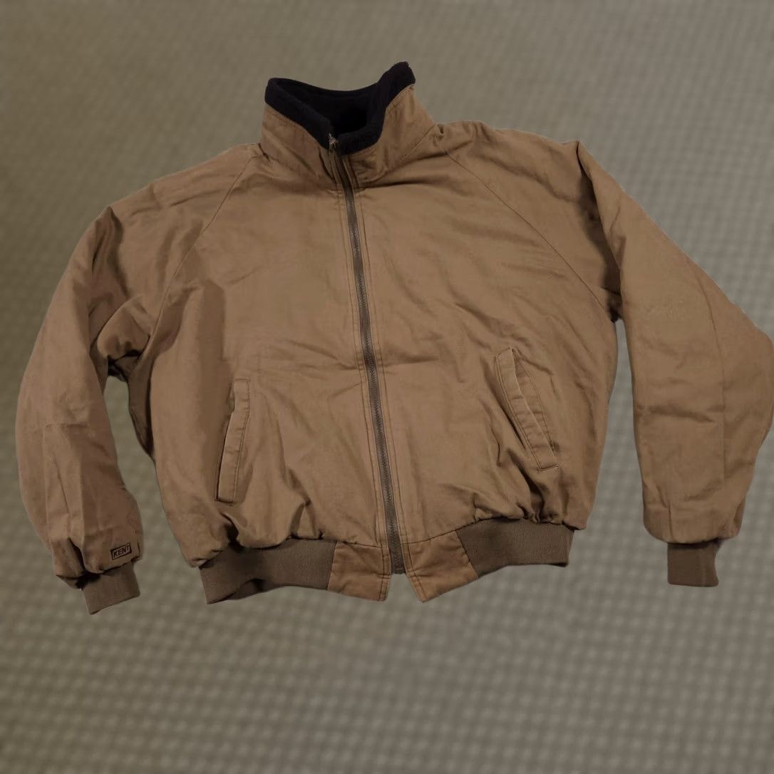 Vintage Kent Jacket Mens XL Brown Workwear Canvas Sherpa Lined Made USA Winter Bomber Jacket with Logo Zipper Pockets Worn Size US XL / EU 56 / 4 - 1 Thumbnail