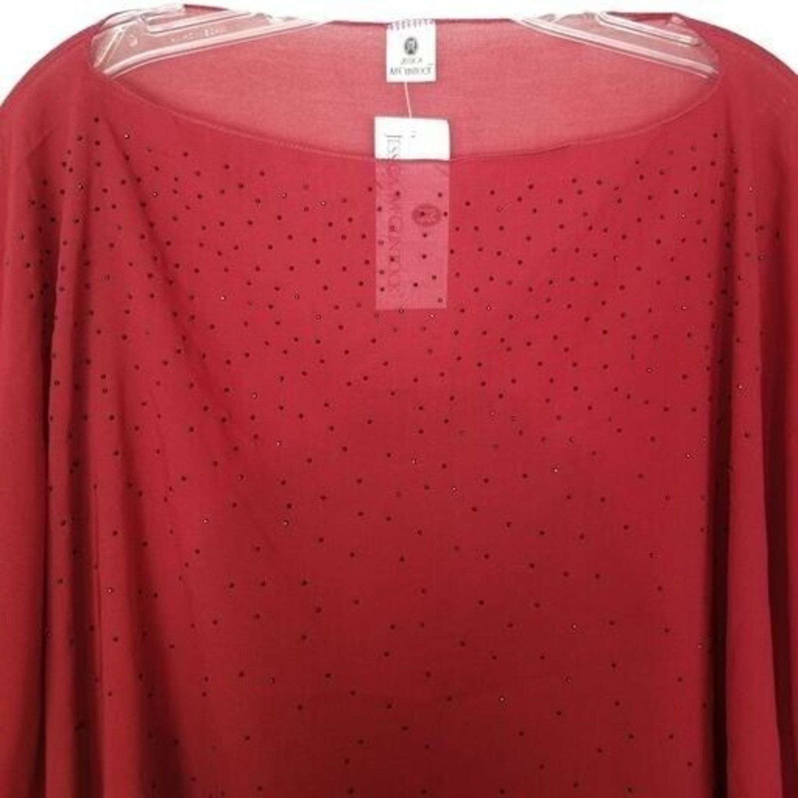 Jessica McClintock Jessica McClintock Womens Sheer Studded Top OS Holiday Size ONE SIZE - 2 Thumbnail