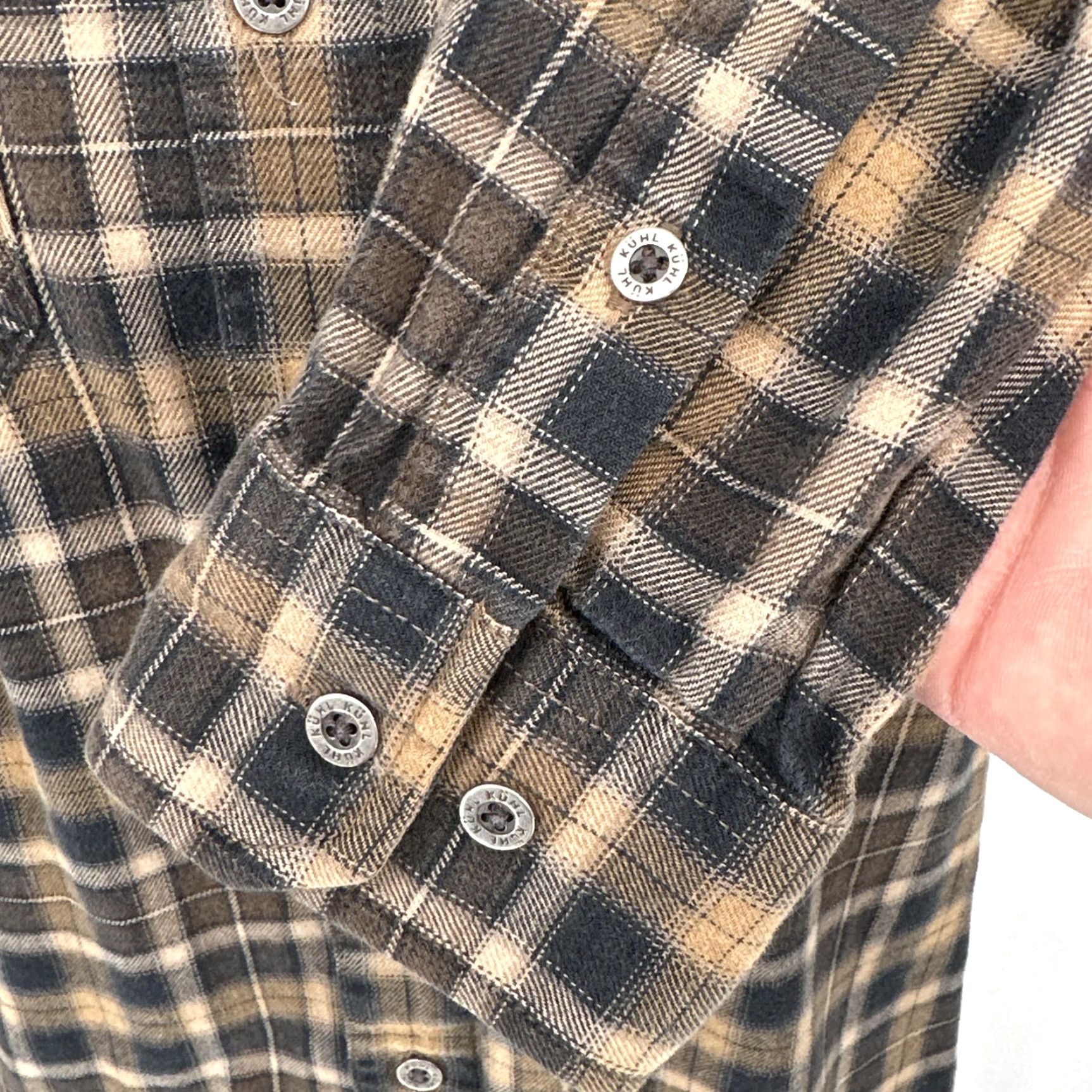 Vintage KUHL Shirt Mens Medium Dillingr Brown Plaid Flannel Button Up Long Sleeve Tencel Size US M / EU 48-50 / 2 - 3 Thumbnail