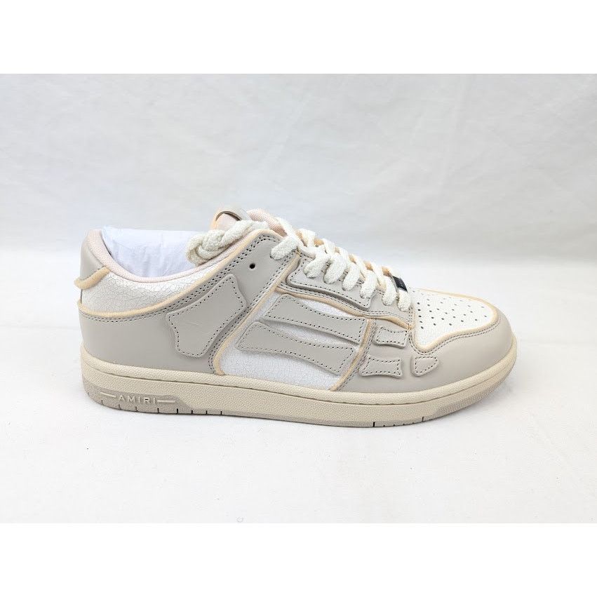 Amiri o1rshd1 Collegiate Skelton Low-Top Sneakers in Birch White Size US 12 / EU 45 - 1 Thumbnail