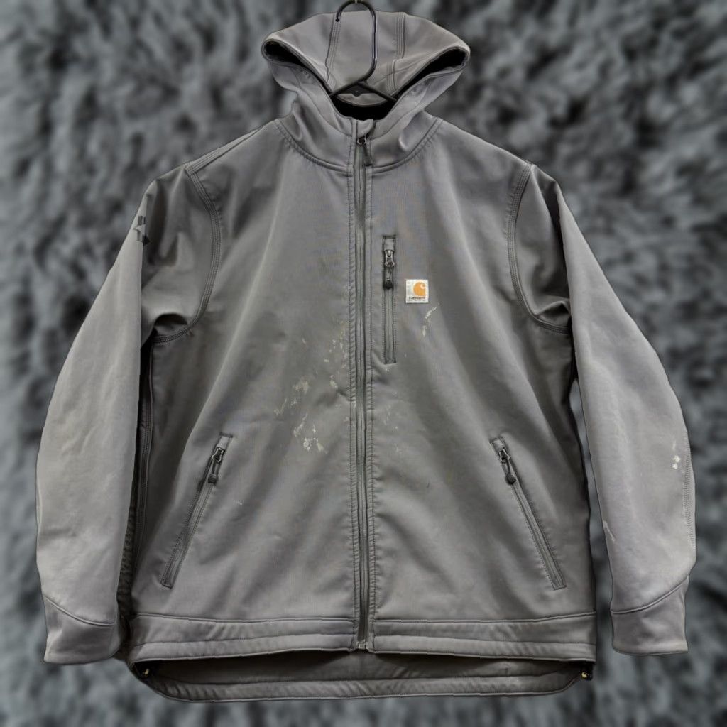 Carhartt VINTAGE Carhartt Crowley Jacket Men XL Gray Fleece Lined Rain Defender Soft Shell Hooded Size US XL / EU 56 / 4 - 1 Thumbnail