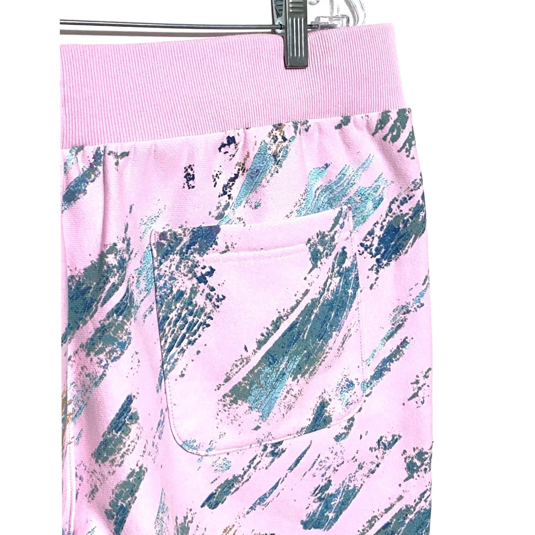 Champion Champion Shorts Mens XL Activewear Gym Geometric Pink Split Splatter Weave Reverse Weave Athletic Comfort Drawstring Casual 11in Inseam Size US 36 / EU 52 - 5 Thumbnail