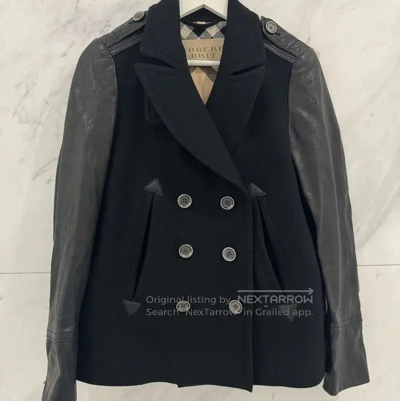 Burberry Burberry Double-Breasted Black Wool Coat for Women. Size L / US 10 / IT 46 - 1 Thumbnail