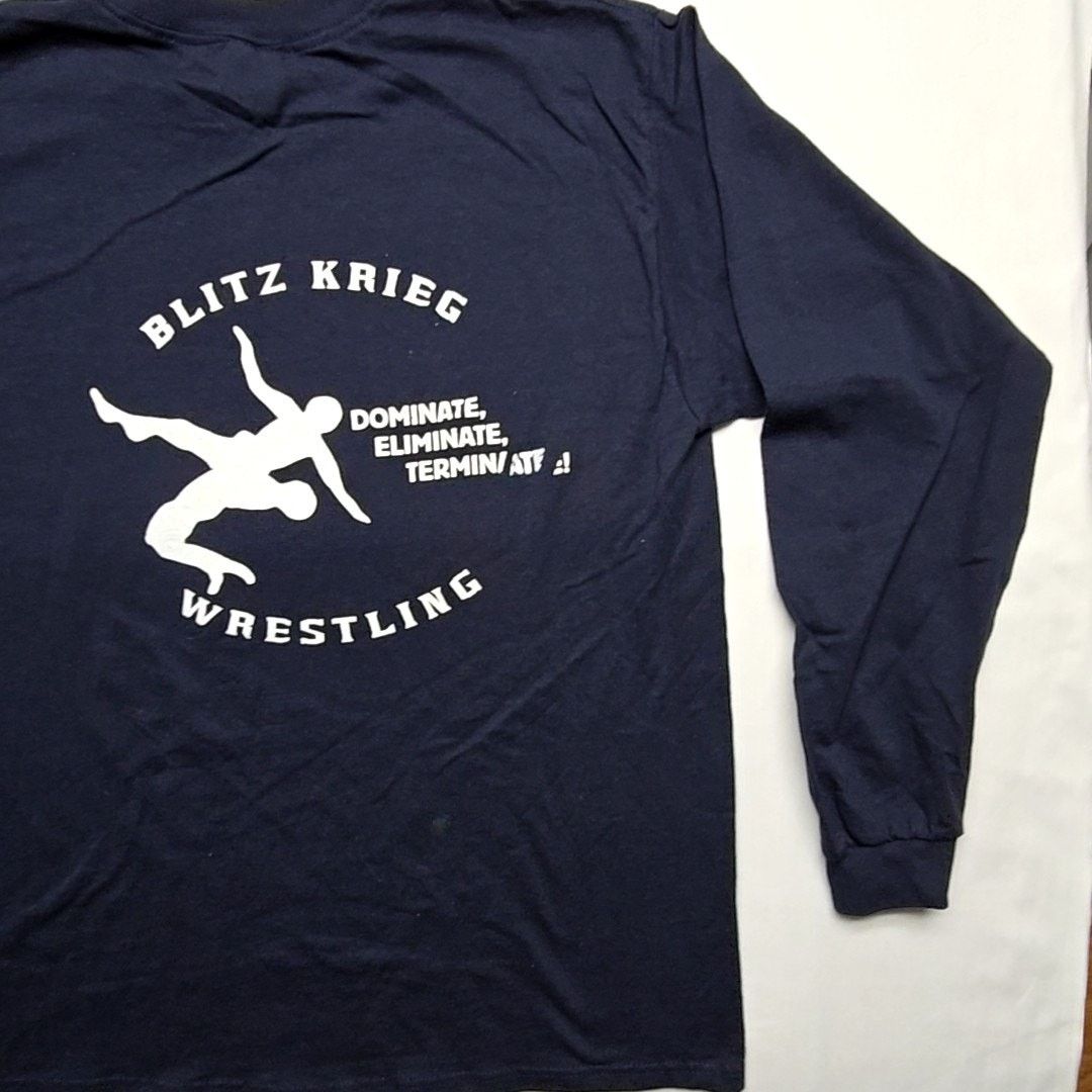 Anvil × Vintage Vintage Blitz Krieg Wrestling Anvil Graphic Black Large Tee Size US L / EU 52-54 / 3 - 3 Thumbnail