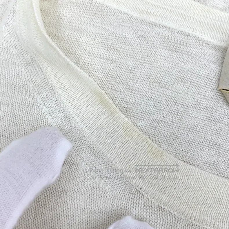 Hermes Hermes Beige Striped Linen Round Neck Short Sleeve T-Shirt Size L / US 10 / IT 46 - 7 Thumbnail