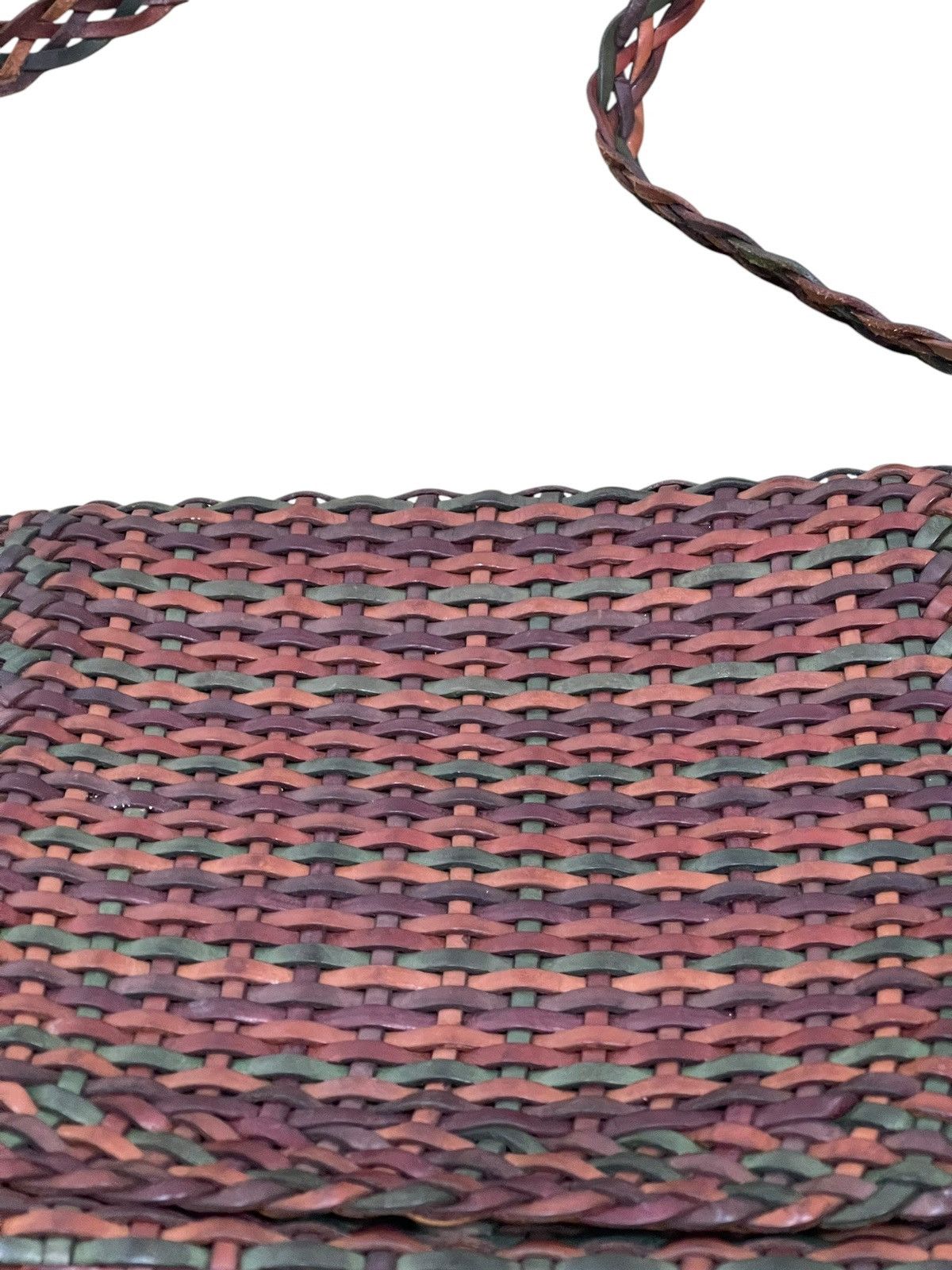 Genuine Leather Full Leather Woven Vtg Greta Italy Cross Body Bag 1🟩4 Size ONE SIZE - 10 Thumbnail
