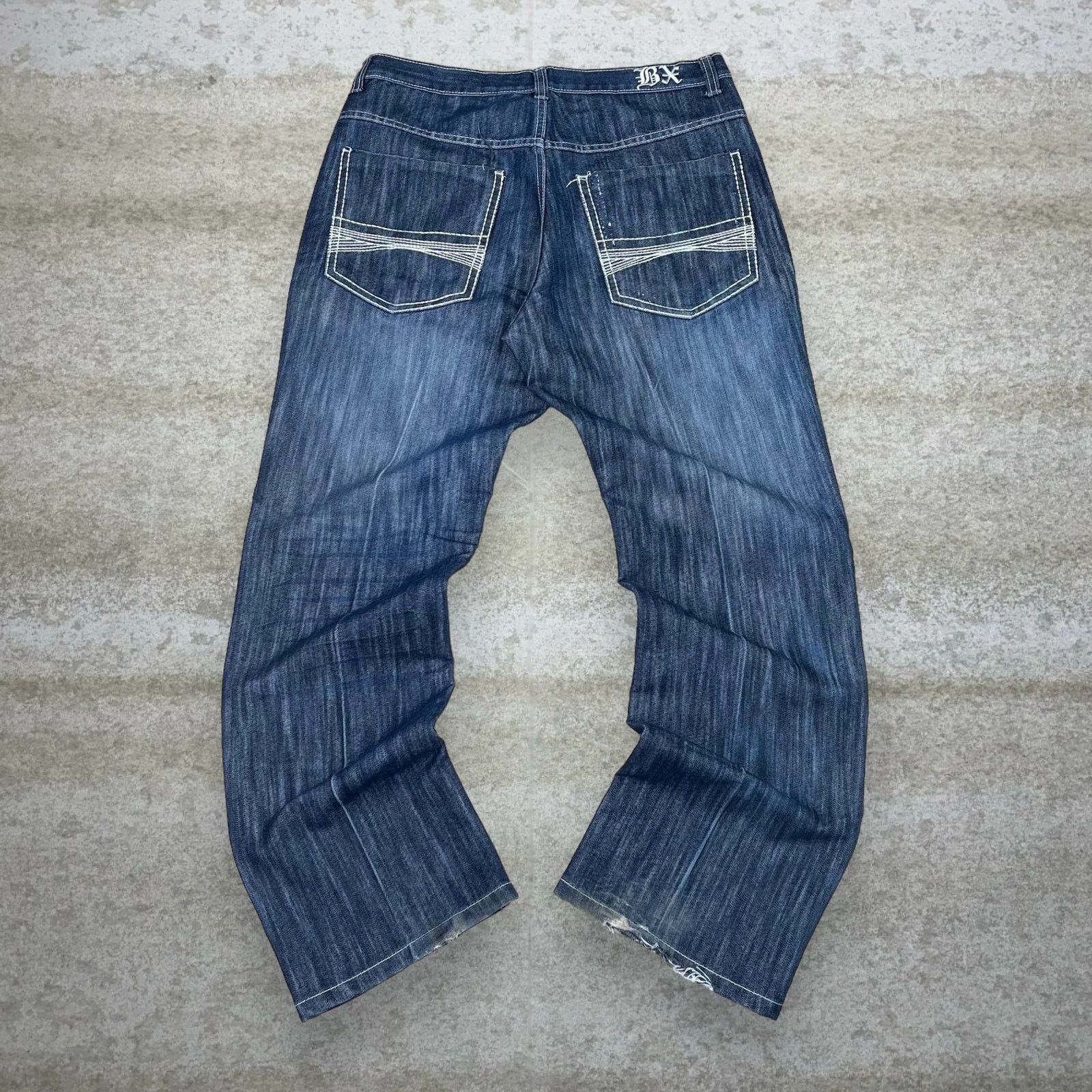 Vintage Y2K Skater Wide Leg Jeans 34x32 Baggy Dark Wash