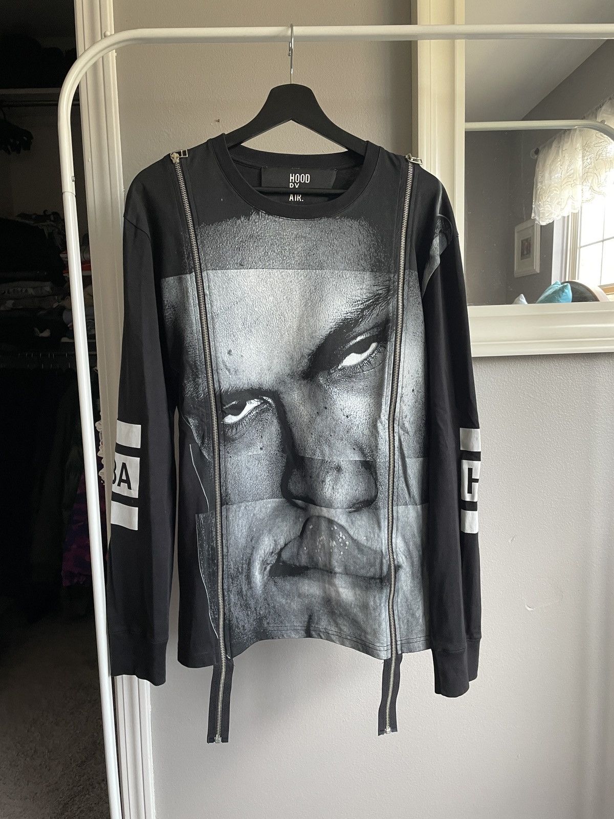 image of Hood By Air S/s 2015 Kevin Amato Zip Shirt in Black, Men's (Size Small)