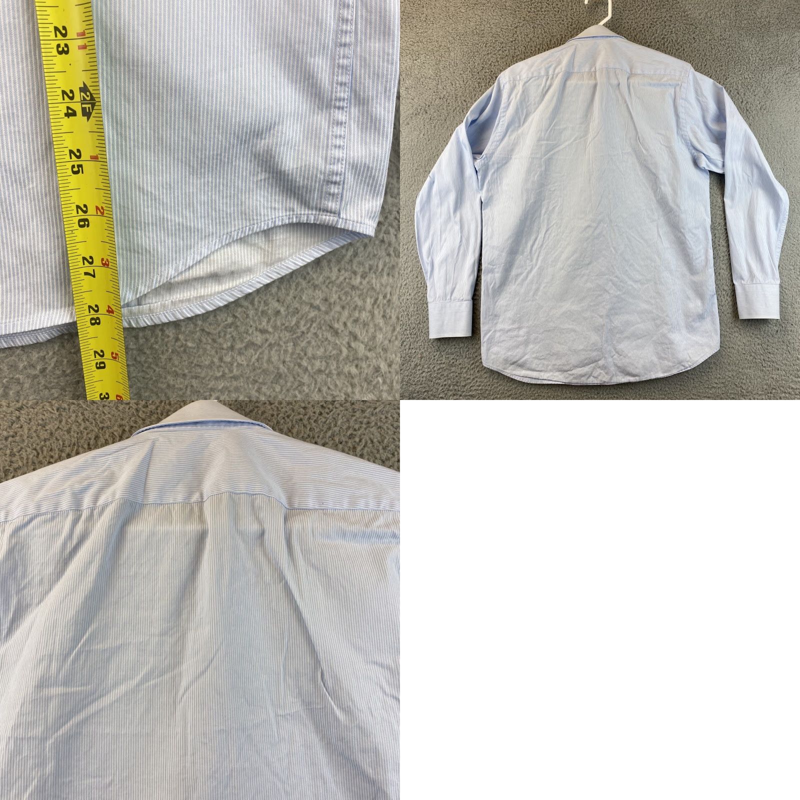 Vintage Boss Men Dress Shirt Size 15 Blue Button-Down Cotton Long Sleeve Office Casual Size 40R - 8 Thumbnail