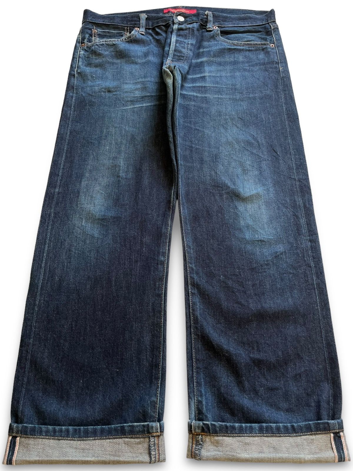 Uniqlo Vintage Japanese Uniqlo Selvedge Button Fly Loose Jeans Size US 37 - 1 Thumbnail