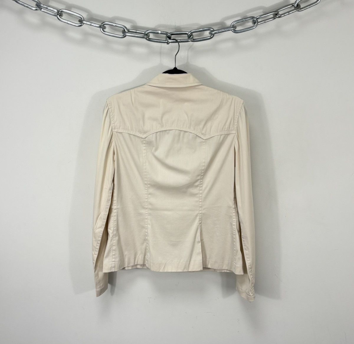 Prada Prada Women’s Cream Multipocket Cotton Nylon Collared Jacket Size M / US 6-8 / IT 42-44 - 3 Thumbnail