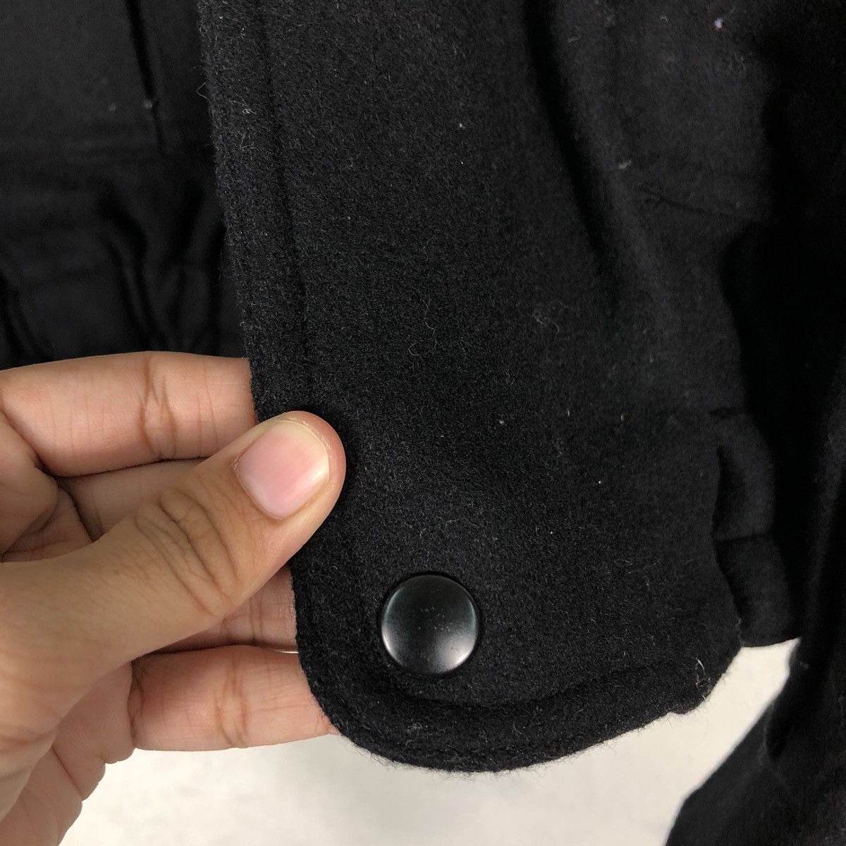 Issey Miyake 🔥Rich Black - Vintage Wool Biker Jacket Wood Heaven Japan Size US L / EU 52-54 / 3 - 16 Thumbnail