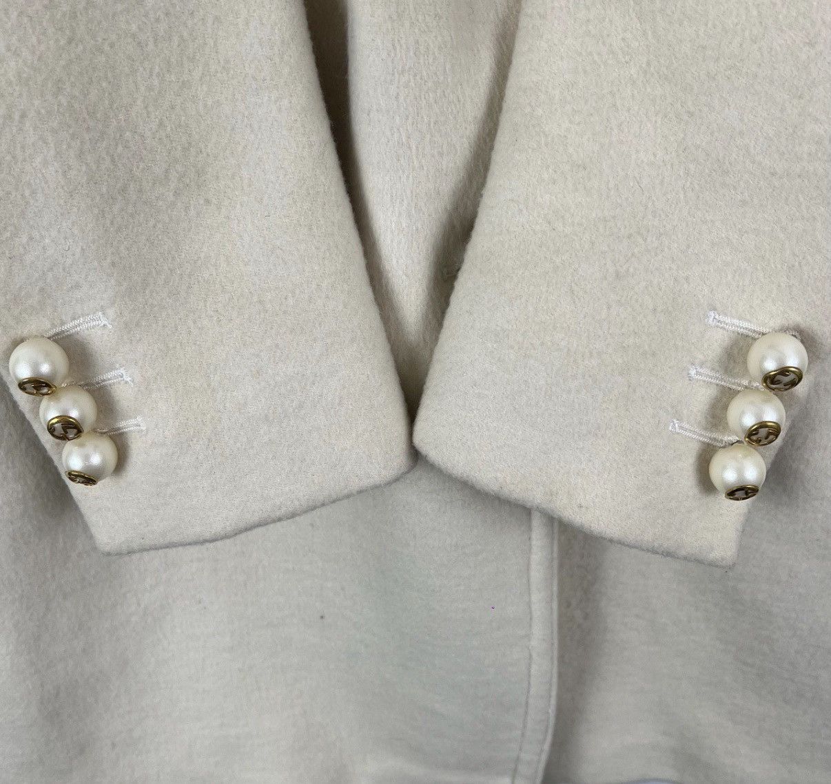 Gucci Gucci/Gucci Double G Pearl Button White Wool Coat K12 Size M / US 6-8 / IT 42-44 - 6 Thumbnail