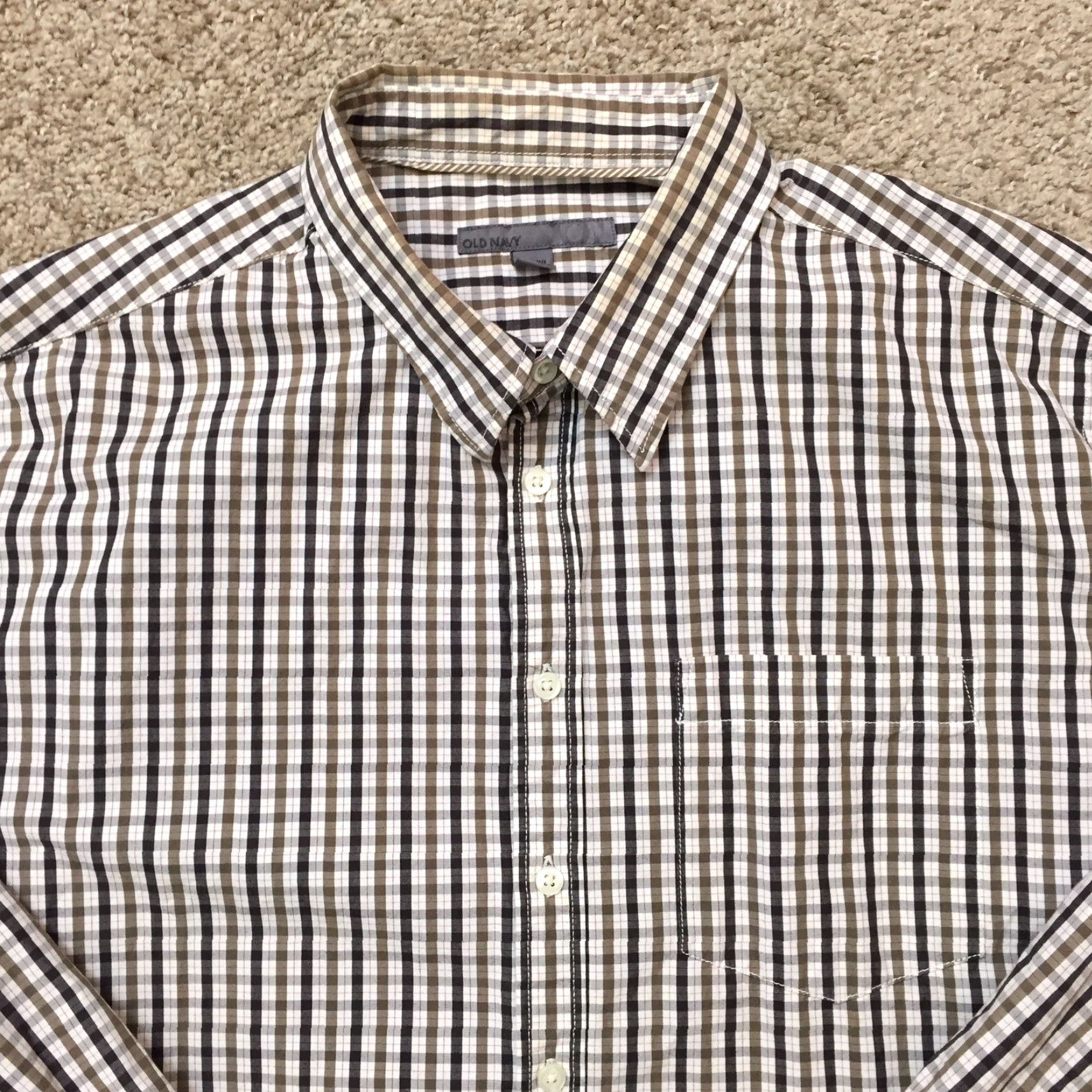 Old Navy Old Navy Shirt Mens 2XL Black Plaid Long Sleeve Button-Up Shirt Size US XXL / EU 58 / 5 - 3 Thumbnail
