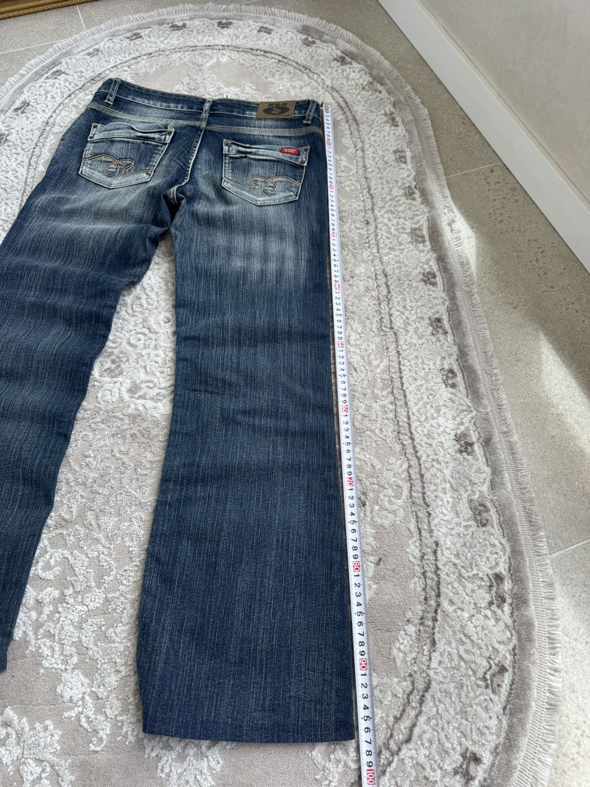 Japanese Brand vintage 2000s wide leg express darkwash y2k flared jeans Size 40" / US 18 - 6 Thumbnail
