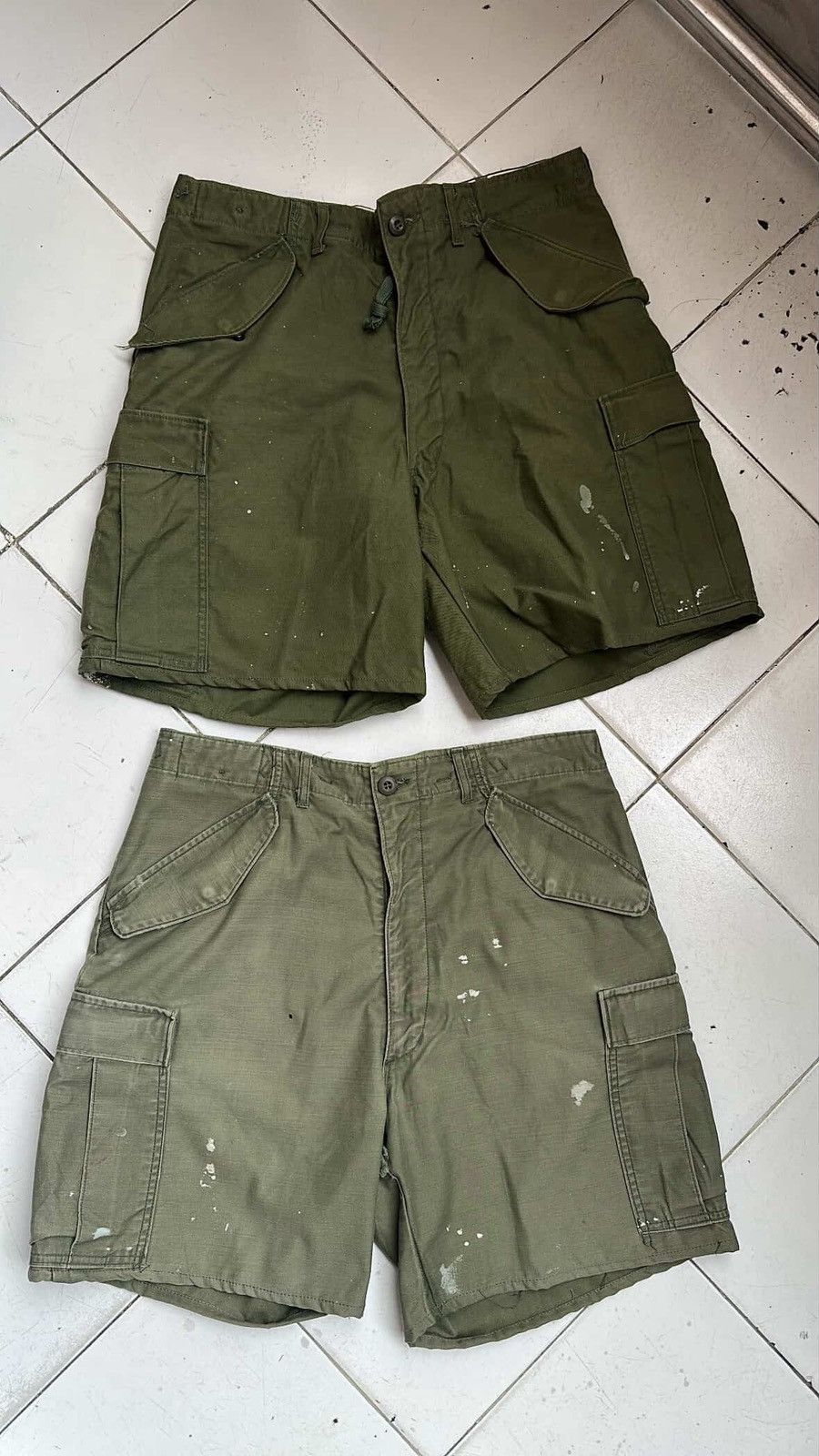 True Vintage 70s US ARMY M65 Field Shorts Pants Made in USA - web