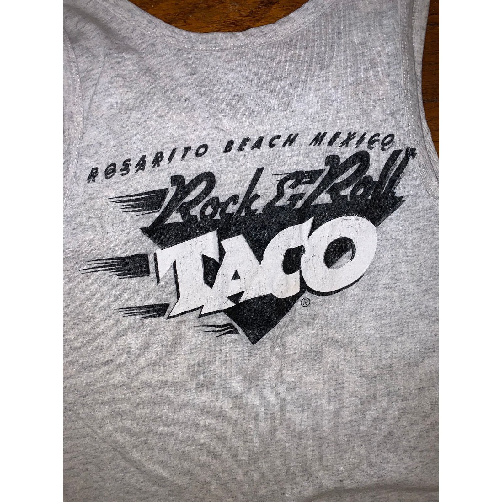 Vintage Rock & Roll Taco Rosarito Beach Mexico Tank Top Large Gray Size US L / EU 52-54 / 3 - 3 Thumbnail