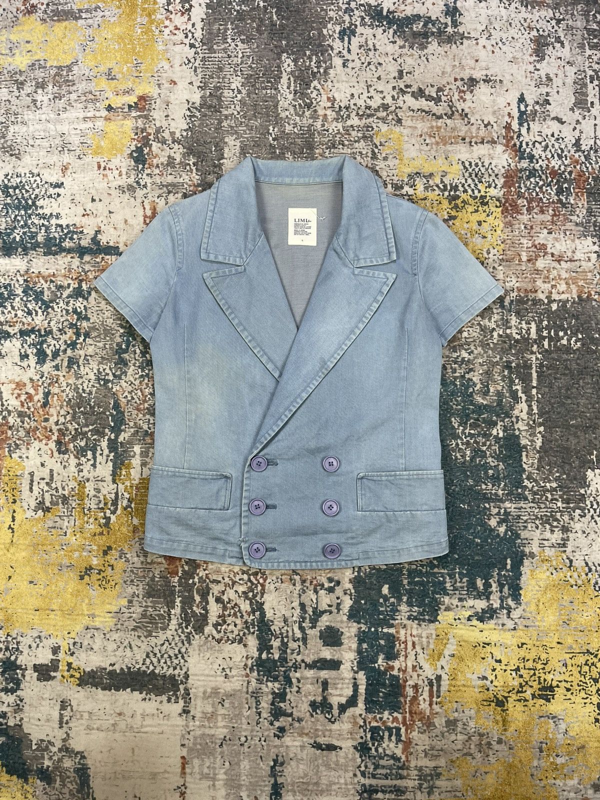 Limi Feu LIMI feu Cotton Crop Double Breasted Denim Jacket Size S / US 4 / IT 40 - 2 Thumbnail