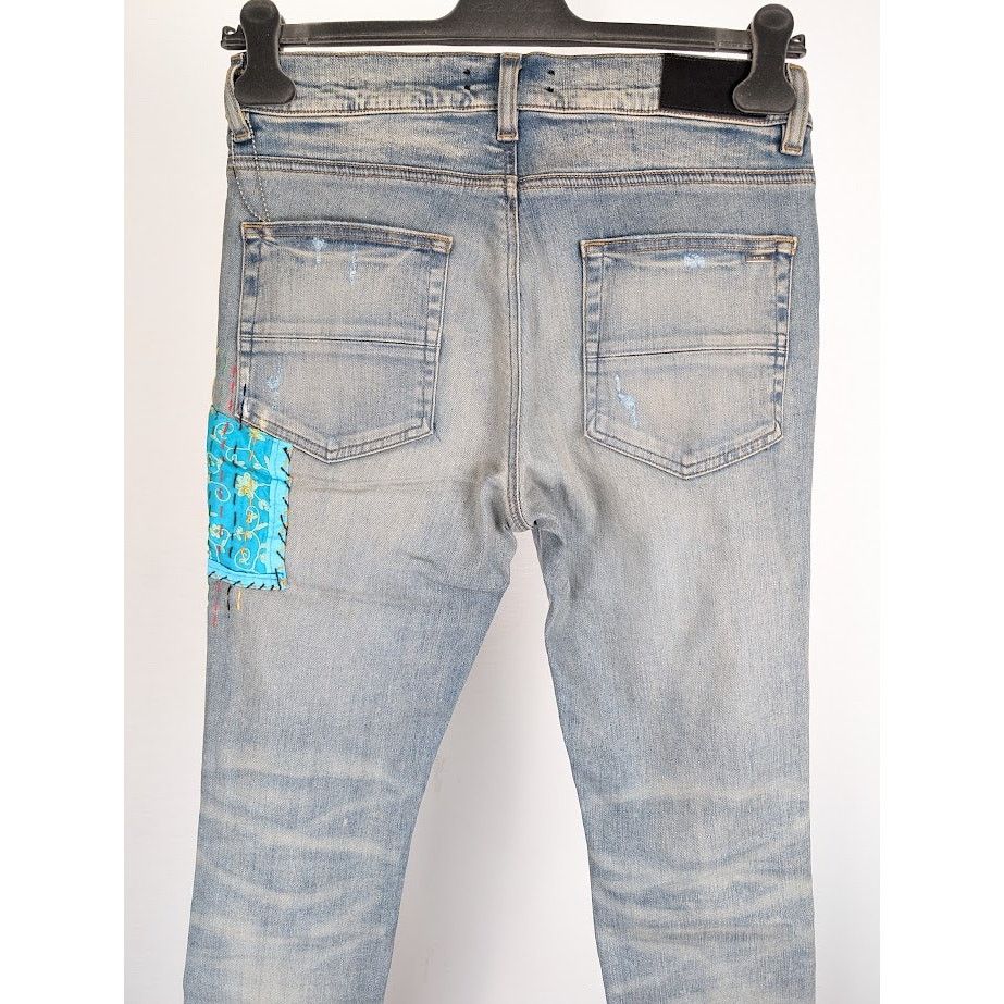 Amiri o1rshd1 Quilted Artpatch Jeans in Clay Indigo Size US 32 / EU 48 - 14 Thumbnail