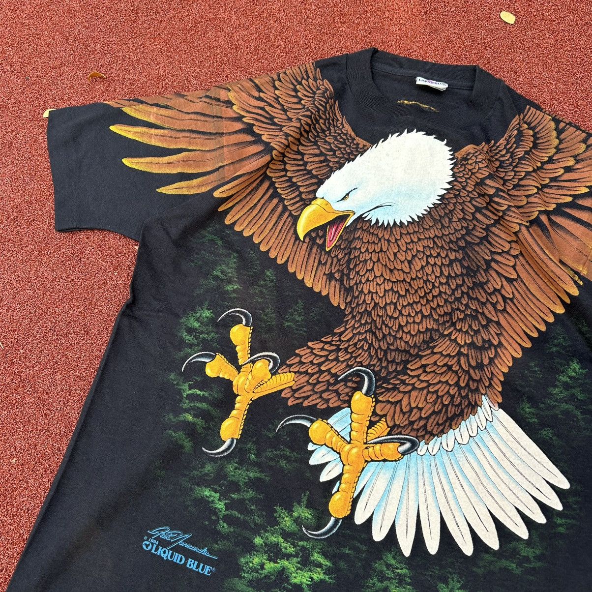 Band Tees vintage eagle liquid blue 1994 travis scott Size US XL / EU 56 / 4 - 8 Thumbnail