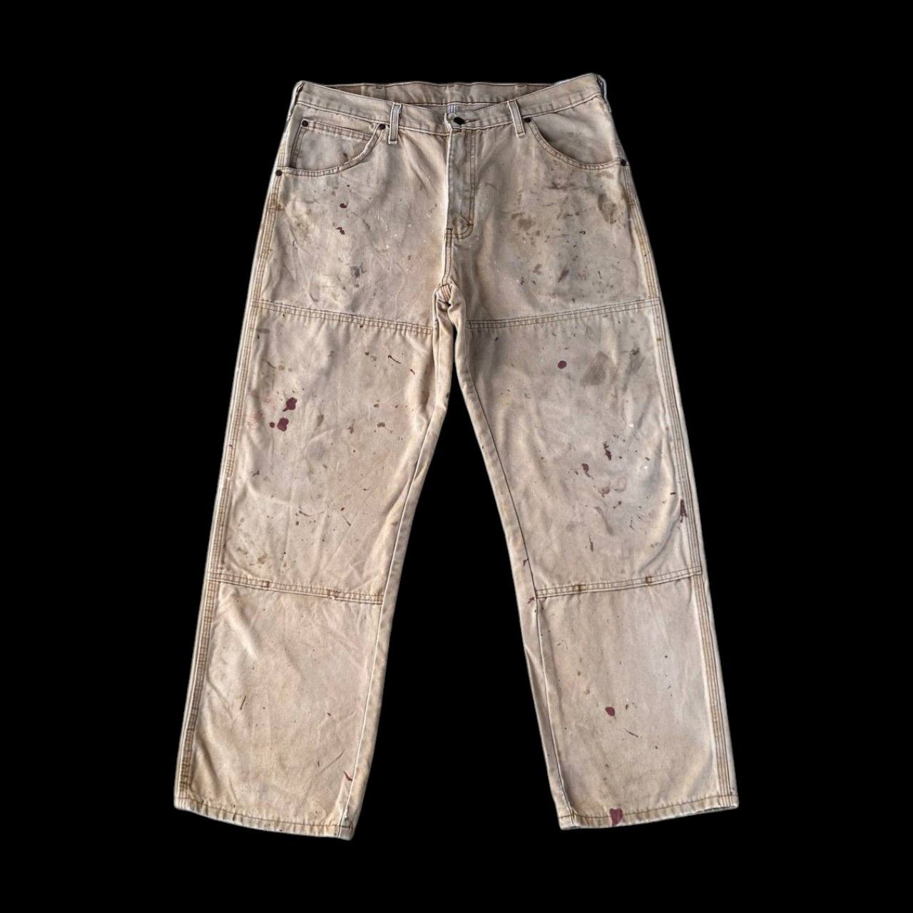 Dickies VINTAGE DICKIES DOUBLE KNEE DISTRESSED DENIM SPLATTER PAINT Size US 35 - 1 Thumbnail