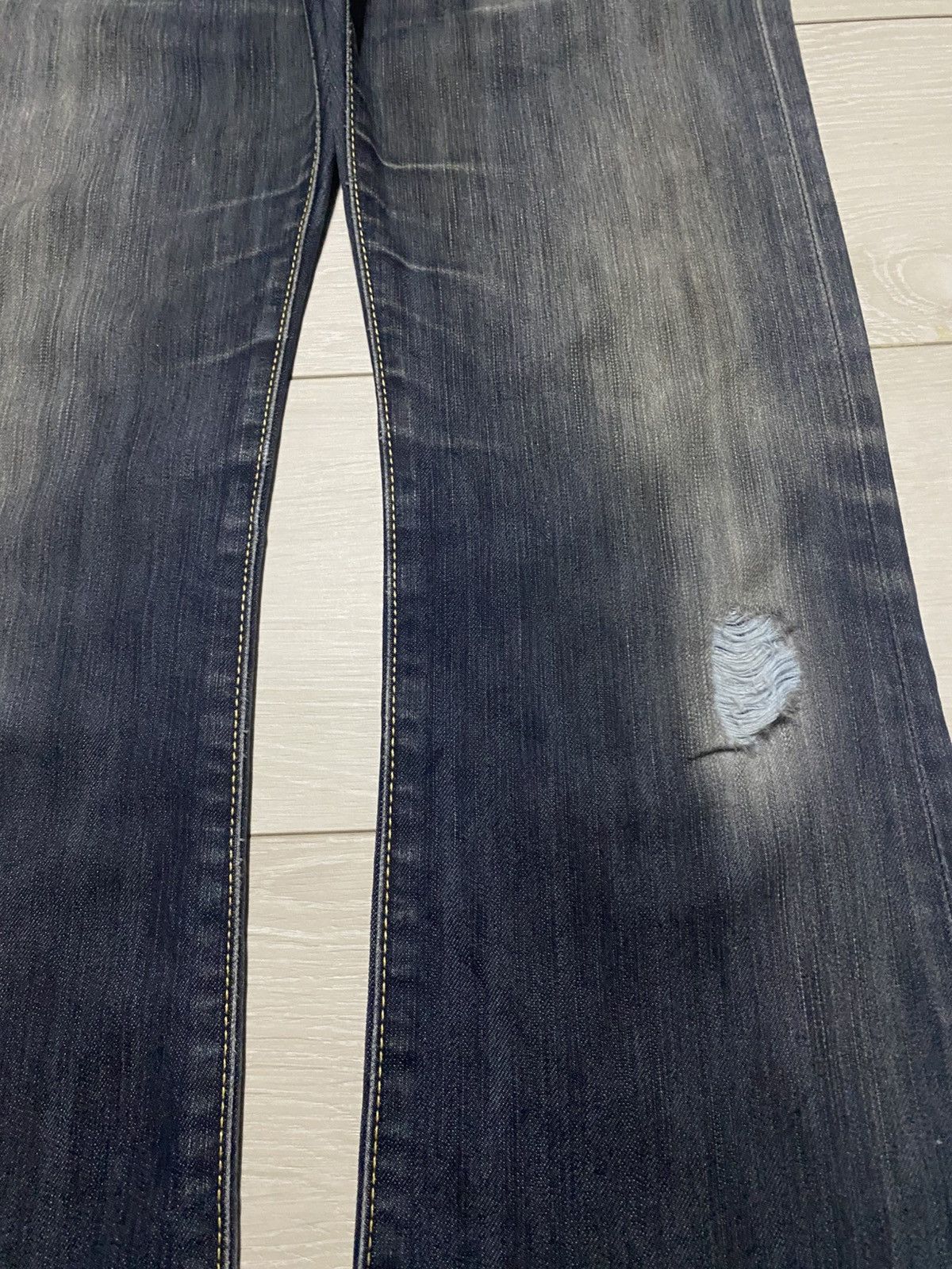 If Six Was Nine Vintage Edwin 503 Blue Trip Flare Bootcut Jeans Size US 30 / EU 46 - 8 Thumbnail