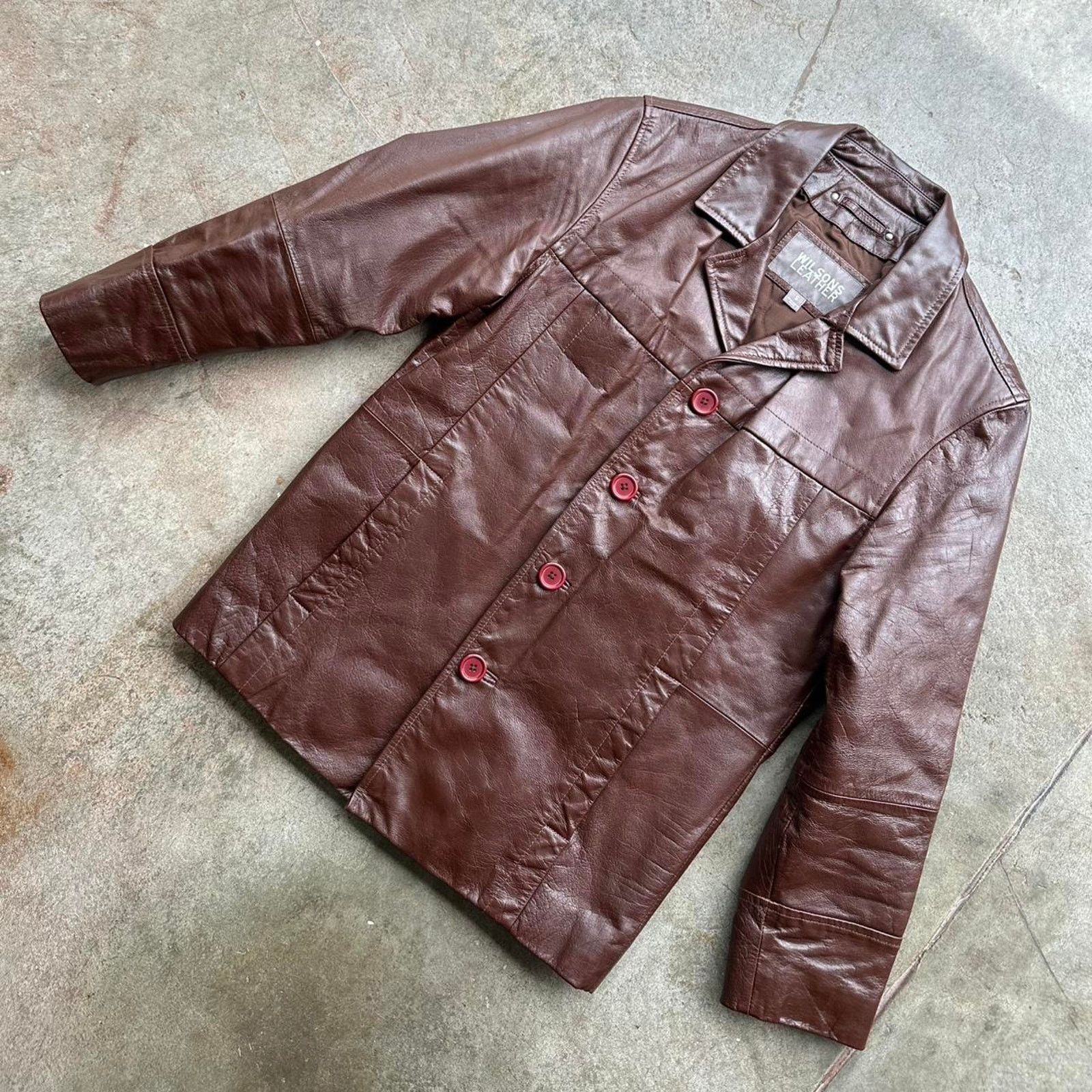 Wilsons Leather Brown Wilson's Leather jacket with button closure Size US S / EU 44-46 / 1 - 3 Thumbnail