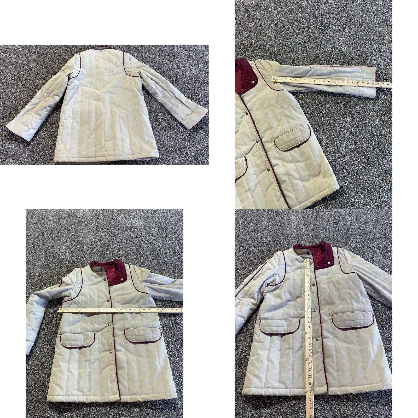Vintage VINTAGE Saril Womens Jacket Quilted Maroon Lined USA Made Chore Coat Ivory L Size L / US 10 / IT 46 - 8 Thumbnail