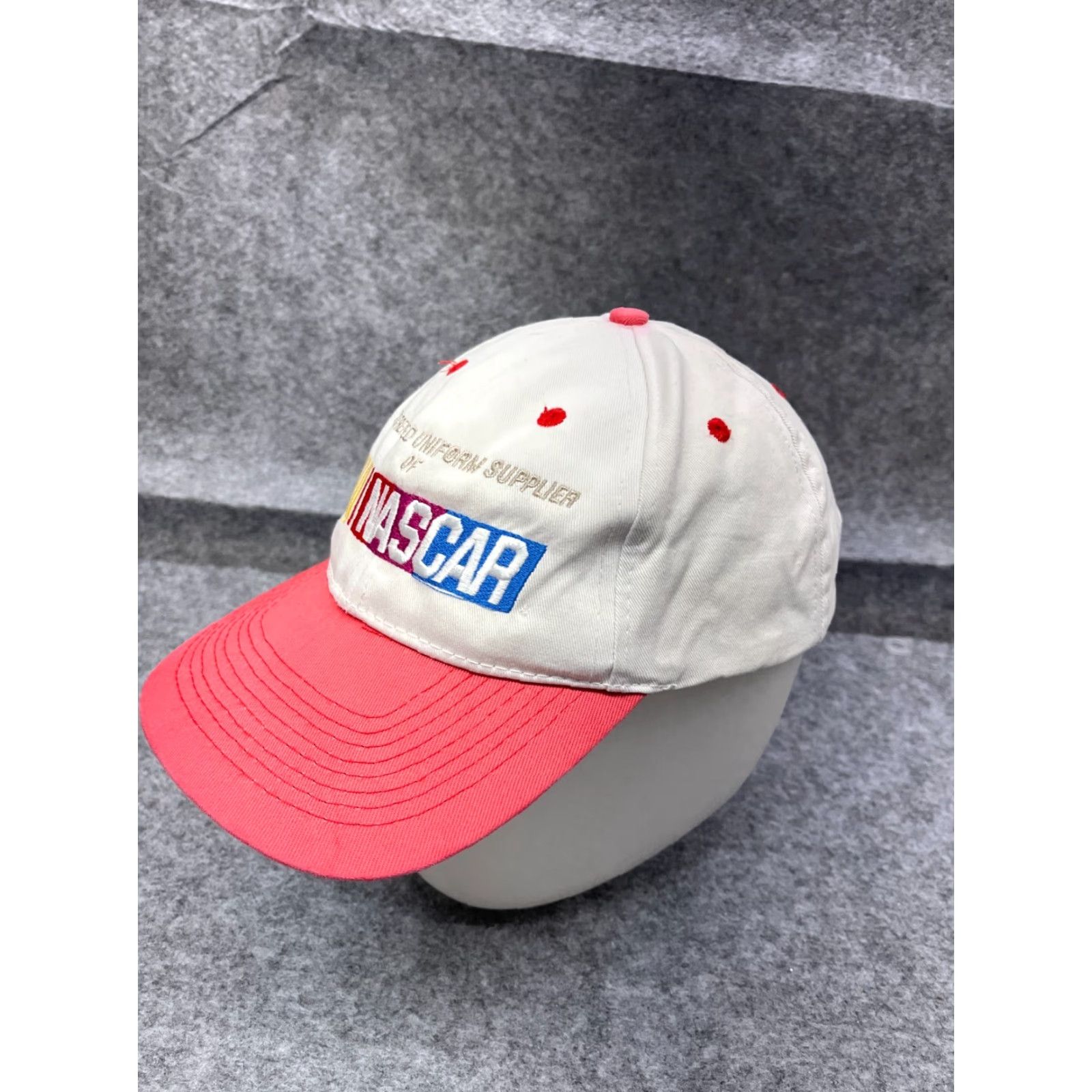 NASCAR Toppers Hat Adult One Size White Pink Nascar Snapback Cotton Racing Mens Size ONE SIZE - 4 Thumbnail
