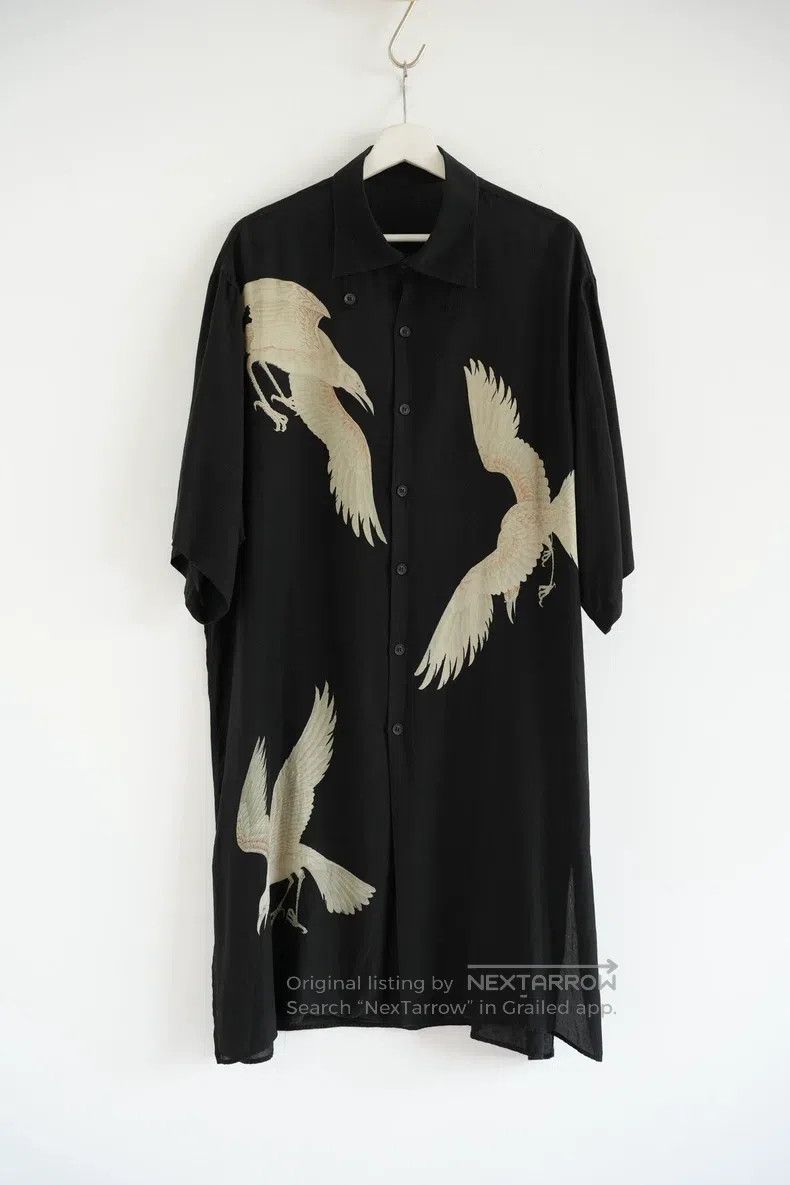Yohji Yamamoto YOHJI YAMAMOTO Crow Real Silk Short-Sleeve Shirt Size US L / EU 52-54 / 3 - 1 Thumbnail