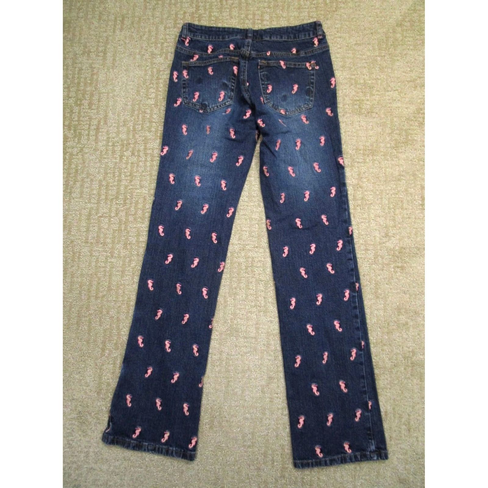Lilly Pulitzer Lilly Pulitzer Jeans Bootcut Women 4 Blue Mid Rise Denim Embroidered Logo Horse Animals Capella? Size 27" / US 4 / IT 40 - 3 Thumbnail