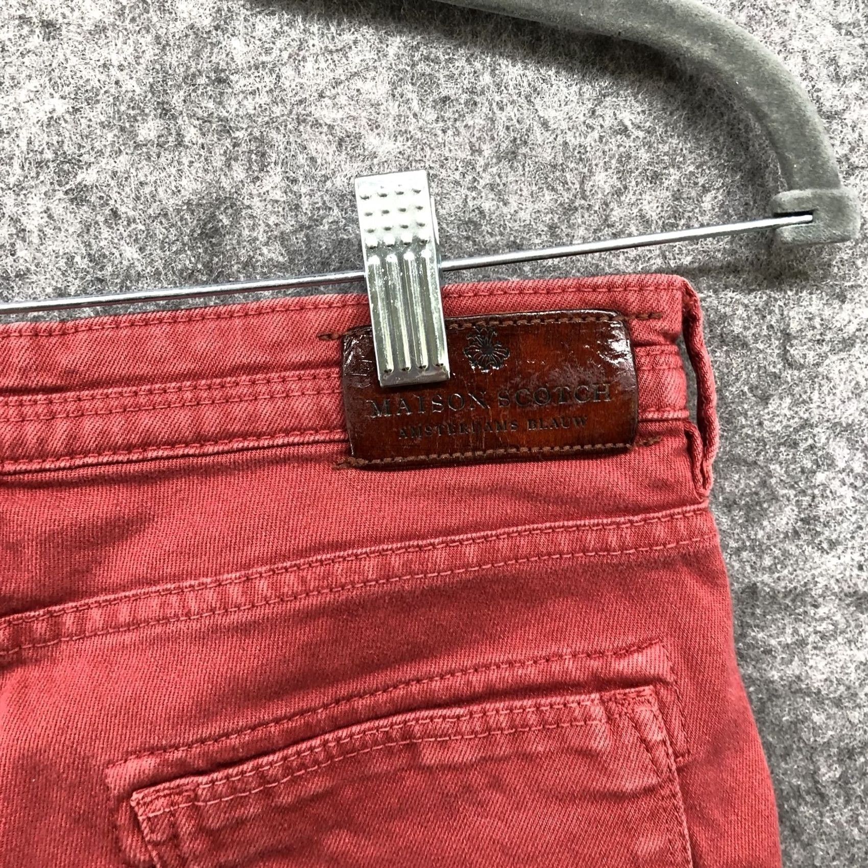 Maison Scotch Maison Scotch La Parisienne Skinny Jeans Womens 27 Zip Ankle Cropped Low Rise Denim Cotton Blend Red 5-Pocket Womens Jeans Rock Style Size 27" / US 4 / IT 40 - 7 Thumbnail