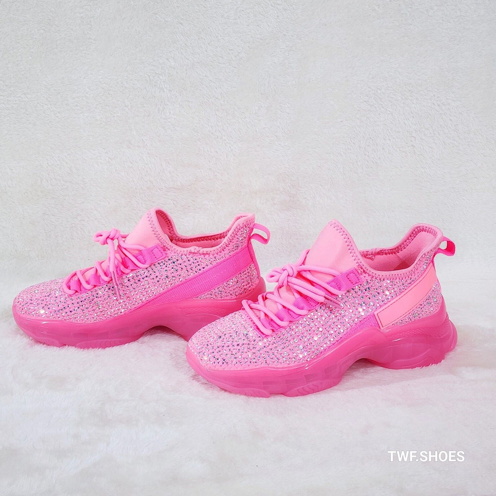 Other Frey Pink Neon Jelly Sole Slip On Pull Tie Comfy Running Sho Size US 9 / IT 39 - 3 Thumbnail