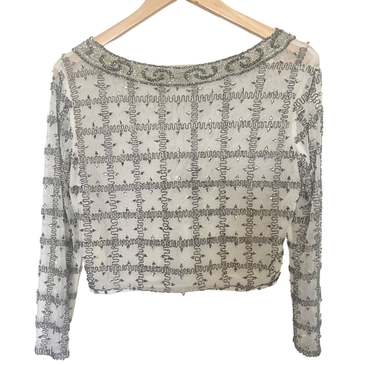 Other Lotus Threads NWT Sheer Long Sleeve Bridal Blouse Med Size M / US 6-8 / IT 42-44 - 7 Thumbnail