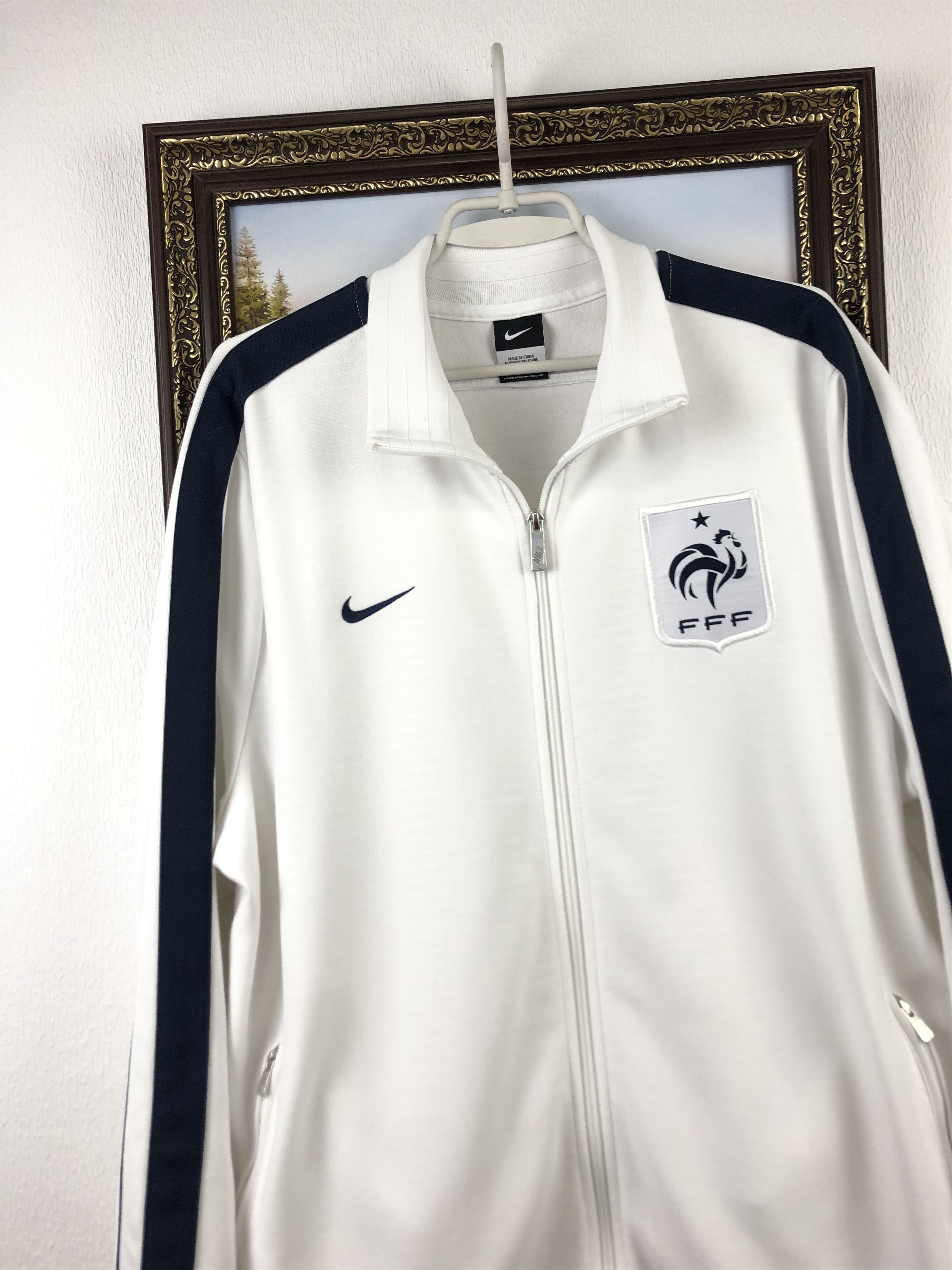 Nike France Nike Football Jacket White Track Top Soccer Rare Size US XXL / EU 58 / 5 - 3 Thumbnail